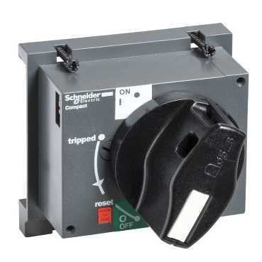28050 Direct Mounted Front Padlockable Standard Rotary Operating Handle, 106 mm W x 90 mm H, Black