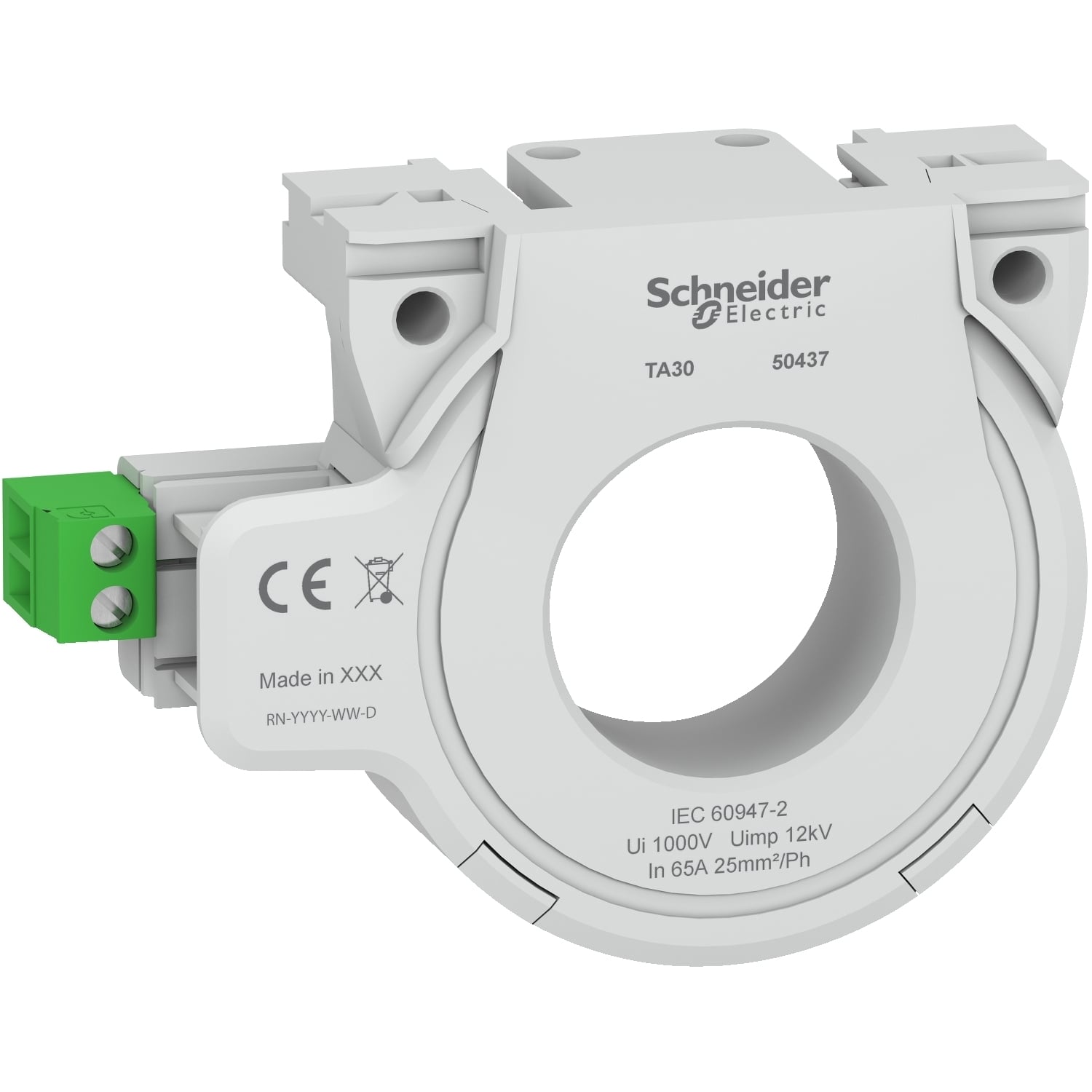 50437 Vigirex Type A TA30 Closed Toroid Sensor, 1000 V, 65 A, For Use With Vigirex Ground Fault Relay
