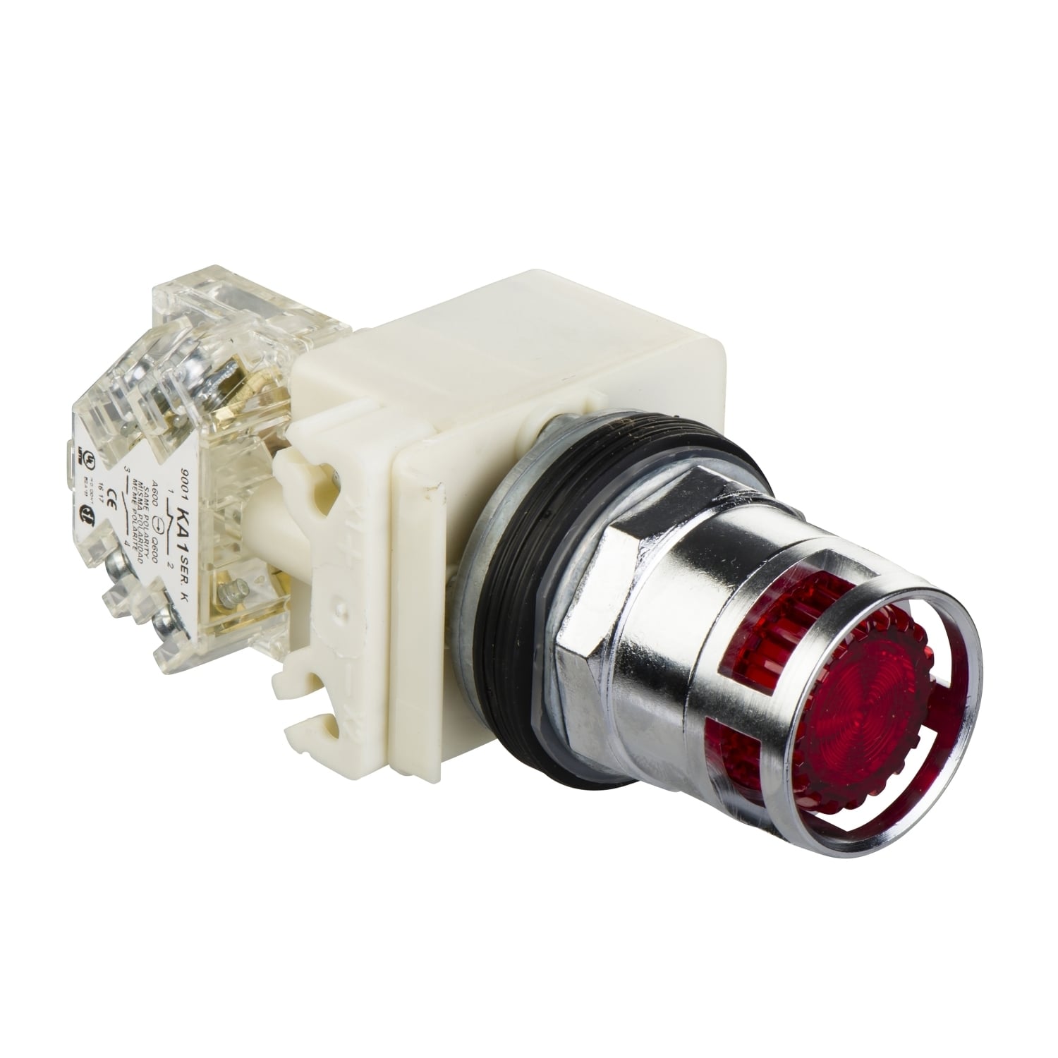 9001K3L1RH13 Harmony Type K Heavy Duty Dust/Oil/Watertight Illuminated Pushbutton, 30 mm, 1CO Contact, Slow Break Contact, Red
