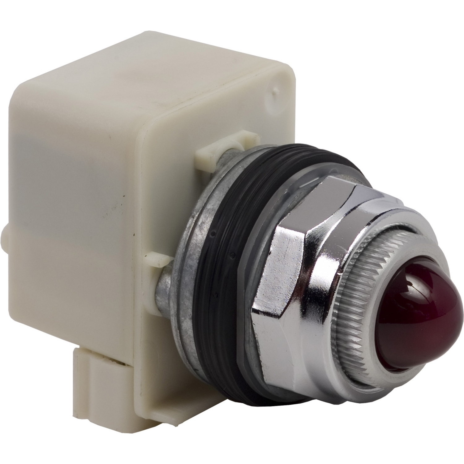 Pilot light, Harmony 9001K, metal, glass, domed, red, 30mm, 110-120V
