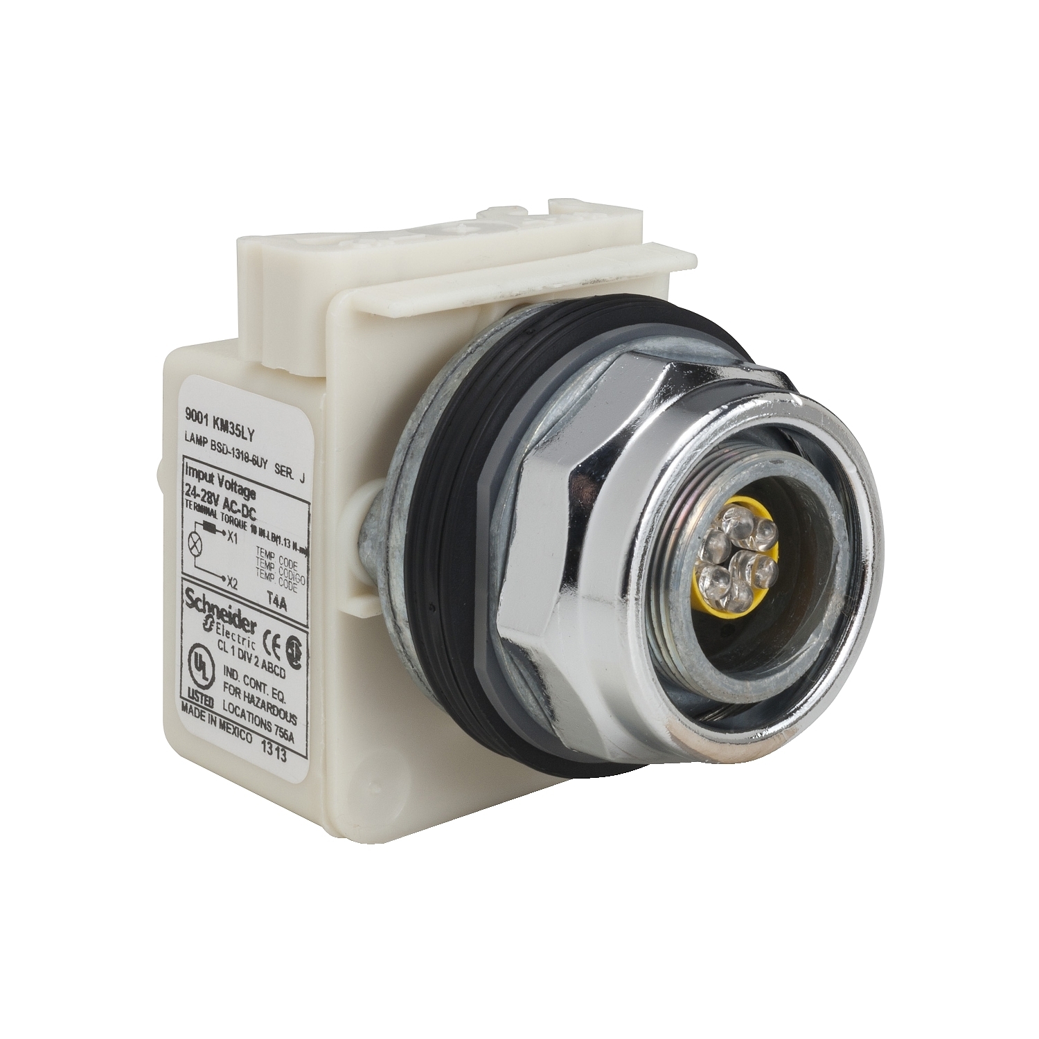 9001KP5 Harmony Type K Standard Transformer Pilot Light, 380 to 480 V AC, 2.8 VA, Round Lens, Panel Mount
