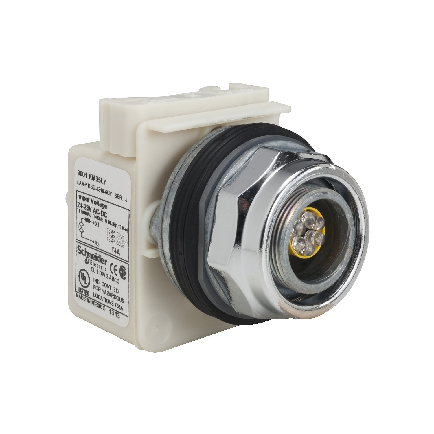 9001KP7 Harmony Type K Standard Transformer Pilot Light, 220 to 240 V AC, 2 VA, Round Lens, Panel Mount