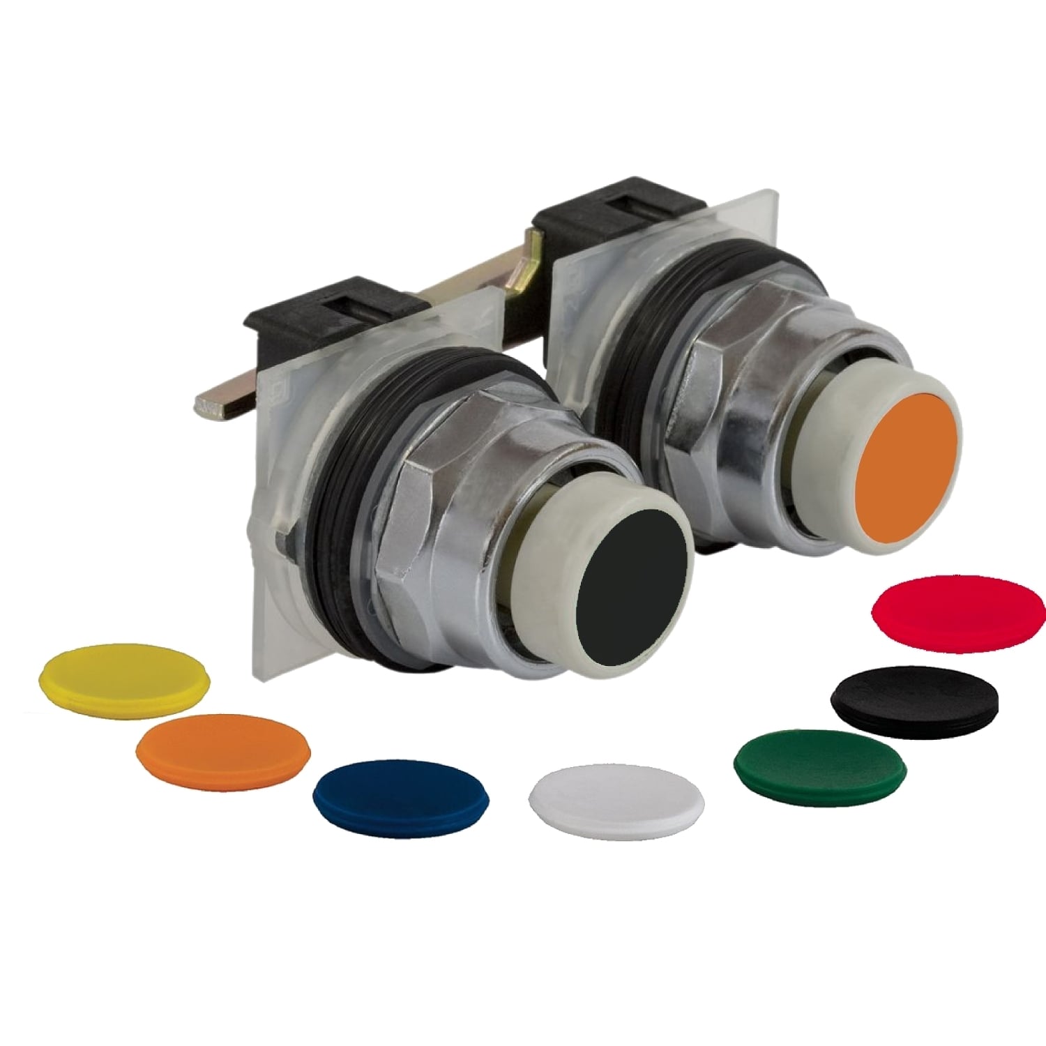 9001KR11UH1H1 Harmony Type K Heavy Duty Dusttight/Oiltight/Watertight Mechanically Interlocked Non-Illuminated Pushbutton, 30 mm, 1NO-1NC Contact, Slow Break Contact