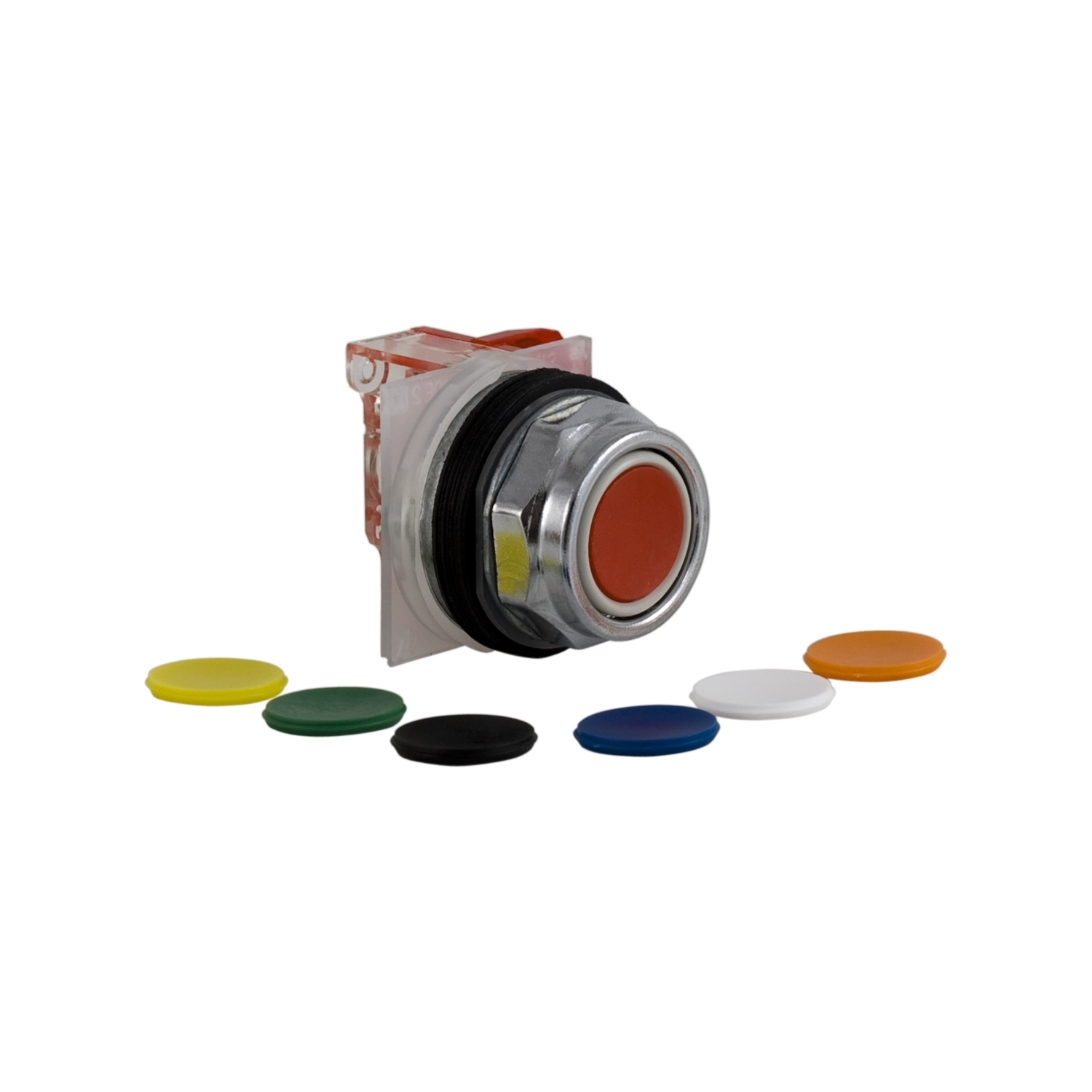 9001KR1UH6 Harmony Type K Heavy Duty Dusttight/Oiltight/Watertight Mechanically Interlocked Standard Non-Illuminated Pushbutton With Full Guard, 30 mm, 1NC Contact, Slow Break Contact