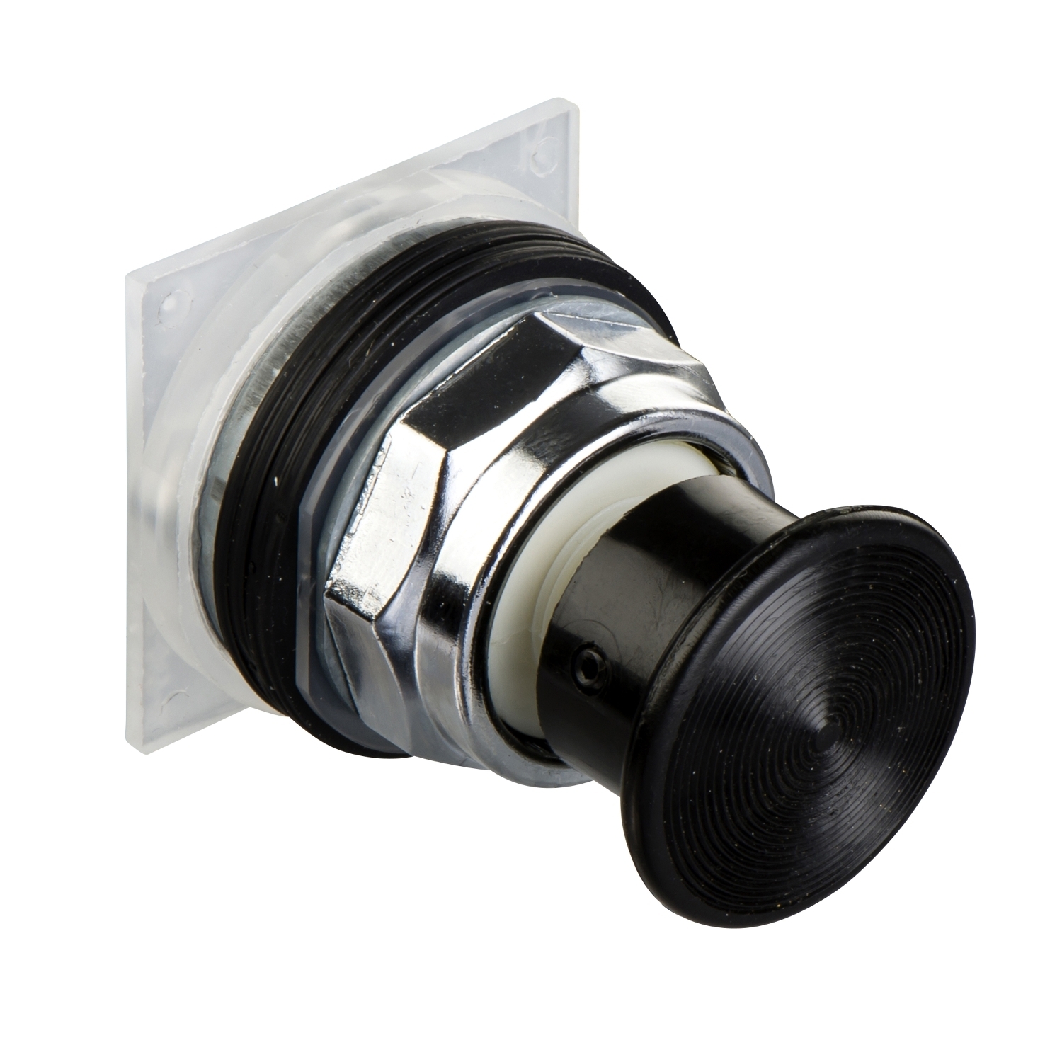 9001KR24B Harmony Type K Dusttight/Oiltight/Watertight Heavy Duty Round Unmarked Non-Illuminated Pushbutton Operator With Metal Full Guard, 30 mm, 2 Positions, Black