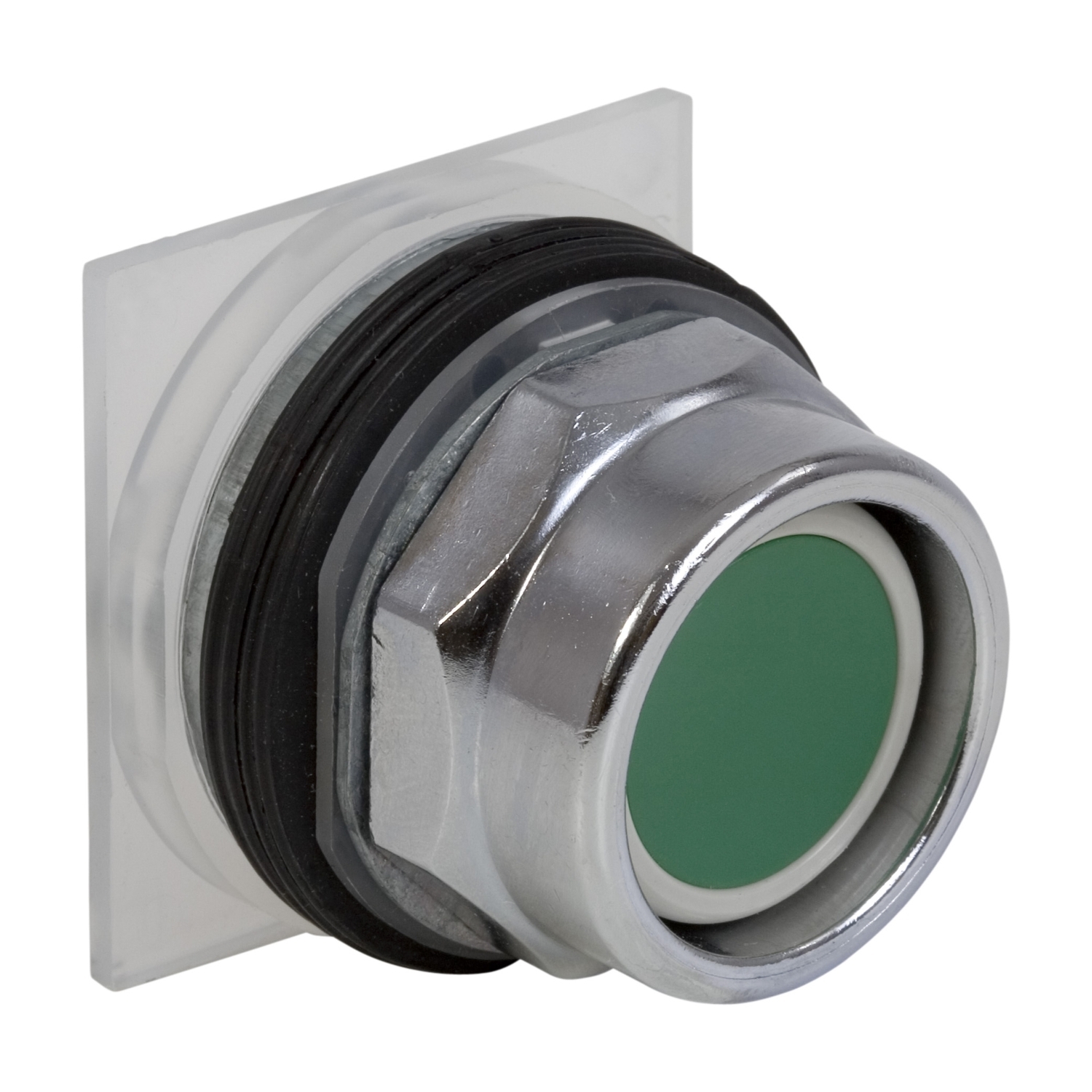 9001KR2G Harmony Type K Dusttight/Oiltight/Watertight Heavy Duty Round Unmarked Non-Illuminated Pushbutton Operator With Metal Extended Guard, 30 mm, 2 Positions, Green