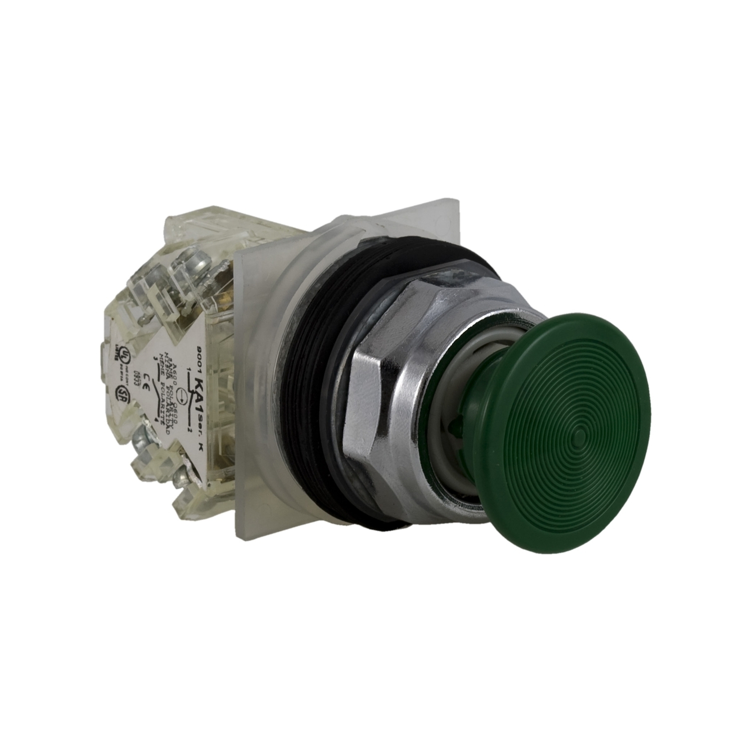 9001KR4GH13 Harmony Type K Heavy Duty Non-Illuminated Pushbutton, 30 mm, 1NO-1NC Contact, Green