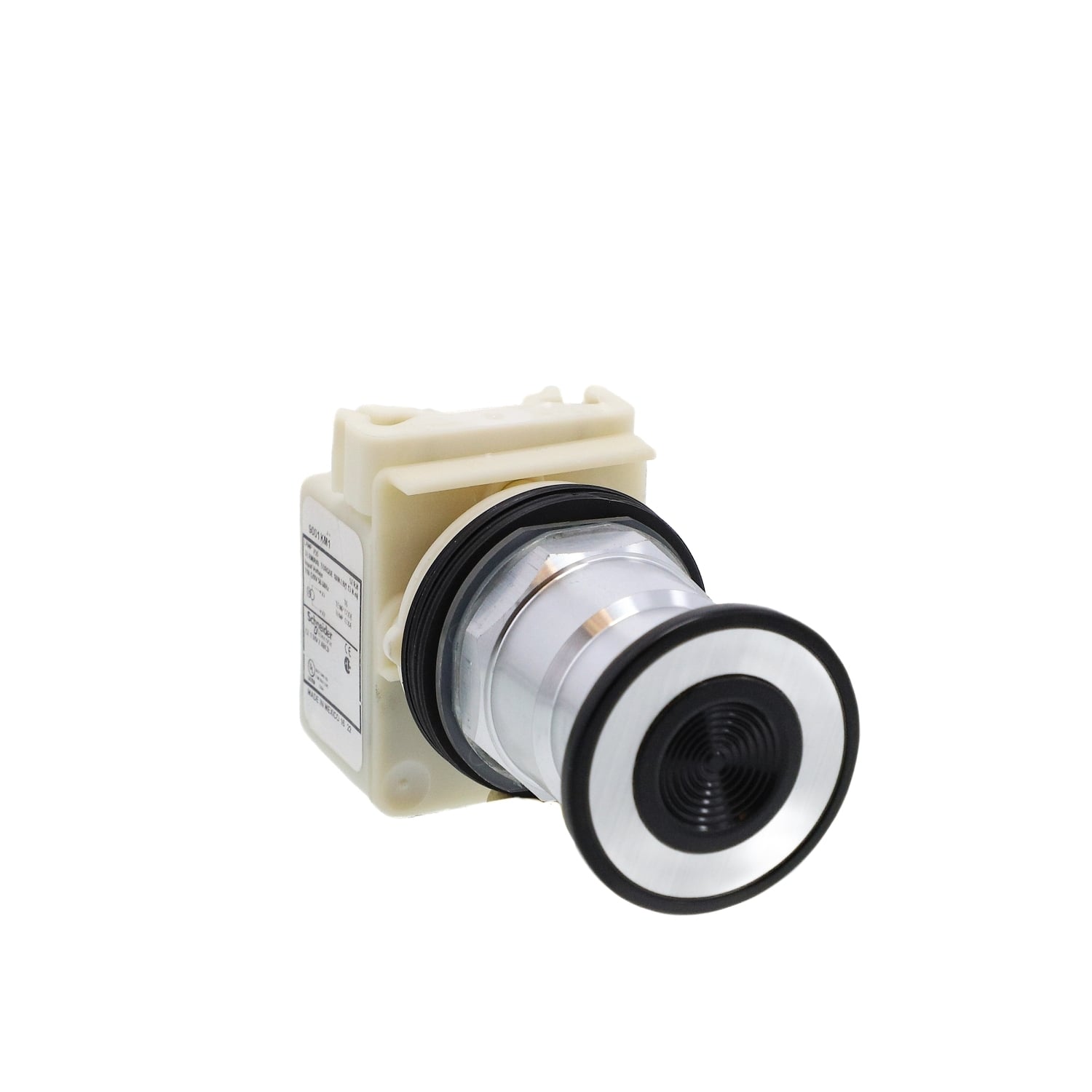 9001KR8P1G Harmony Type K Dusttight/Oiltight/Watertight Heavy Duty Round Unmarked Non-Illuminated Pushbutton Operator With Metal Full Guard, 30 mm, 3 Positions, Green