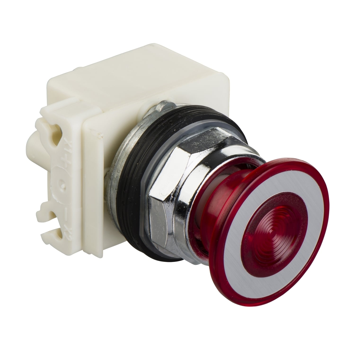 9001KR9P35LRR Harmony 2-Position Type K Dusttight/Oiltight/Watertight Heavy Duty Round Illuminated Push-Pull Operator, 30 mm, SPDT Contact, Mushroom Head Operator, Maintained Contact, Red