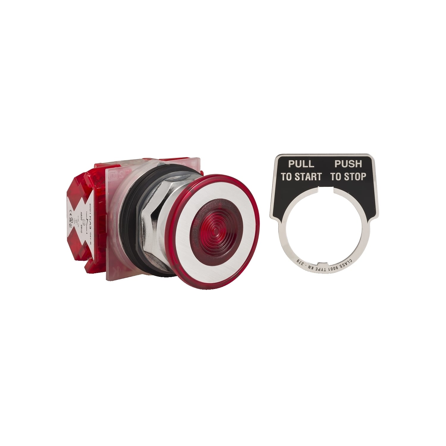 9001KR9RH8 Harmony Type K Heavy Duty Dusttight/Oiltight/Watertight Mechanically Interlocked Non-Illuminated Pushbutton, 30 mm, 2NC Contact, Slow Break Contact, Red