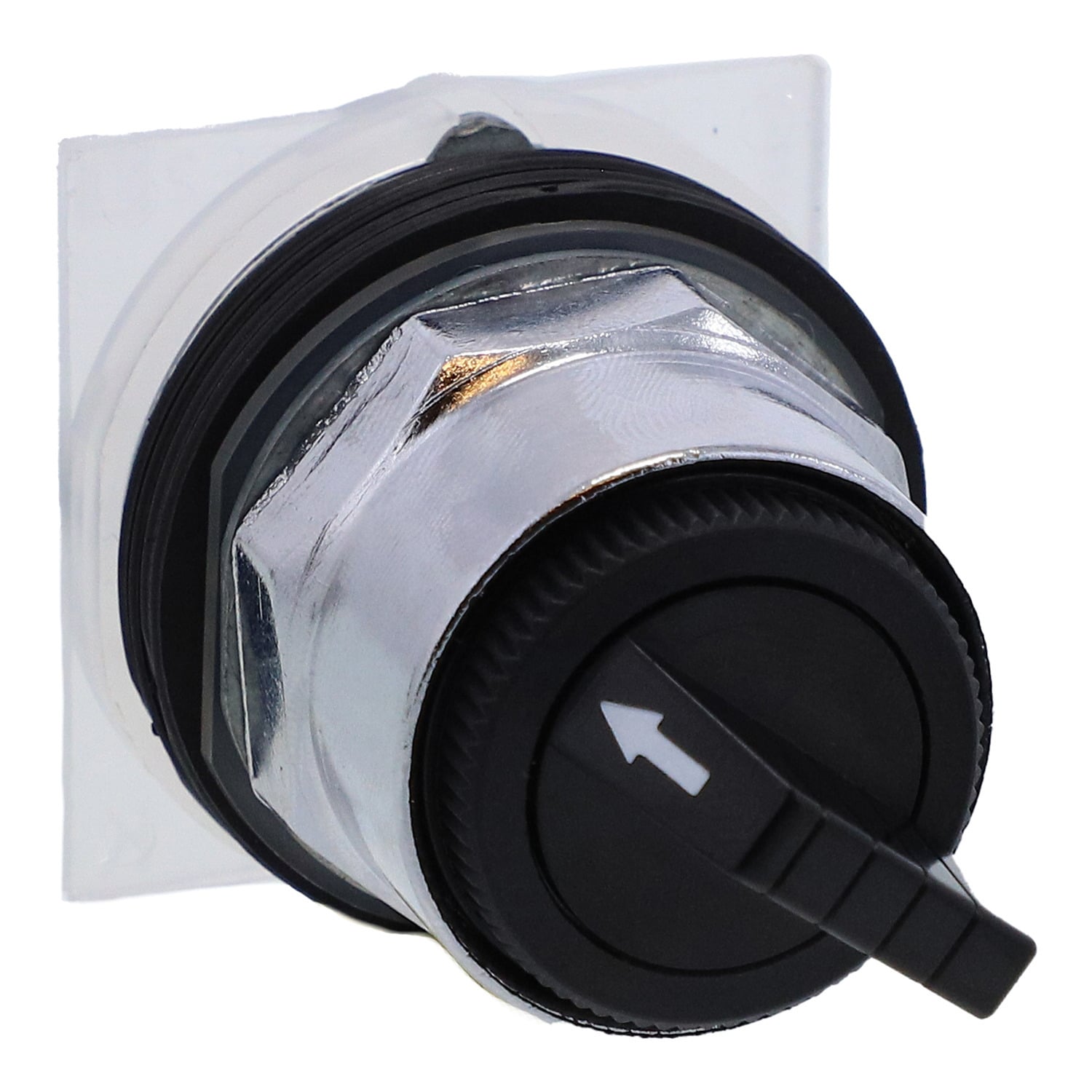 9001KS25B Harmony Non-Illuminated Round Type K Selector Switch Operator, 1.18 in, Knob Operator, 2 Positions, Black