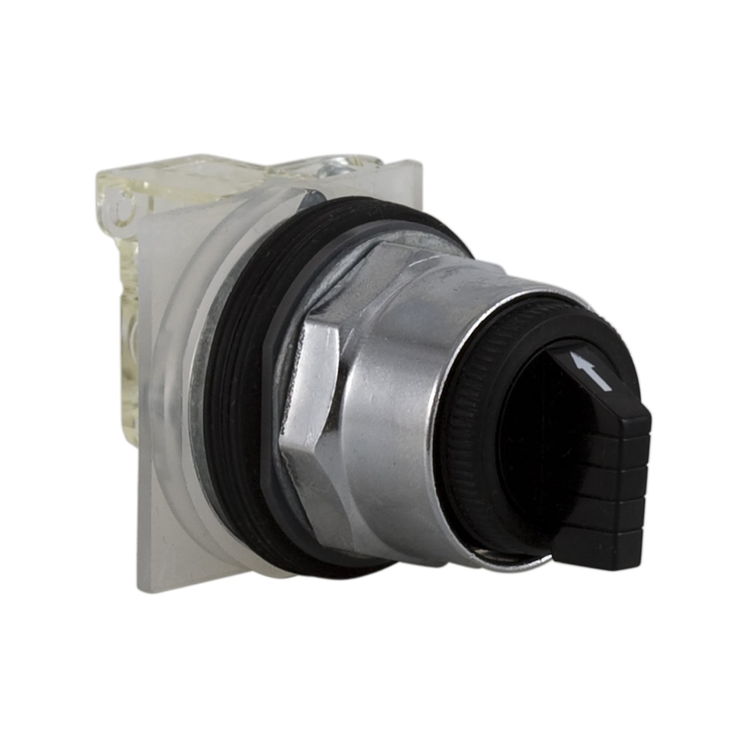 9001KS43BH1 Harmony Type T-K Dust/Oil/Watertight Heavy Duty Round Non-Illuminated Selector Switch, 30 mm, 1NO-1NC Contact, Slow Break Contact, Knob Operator, Black