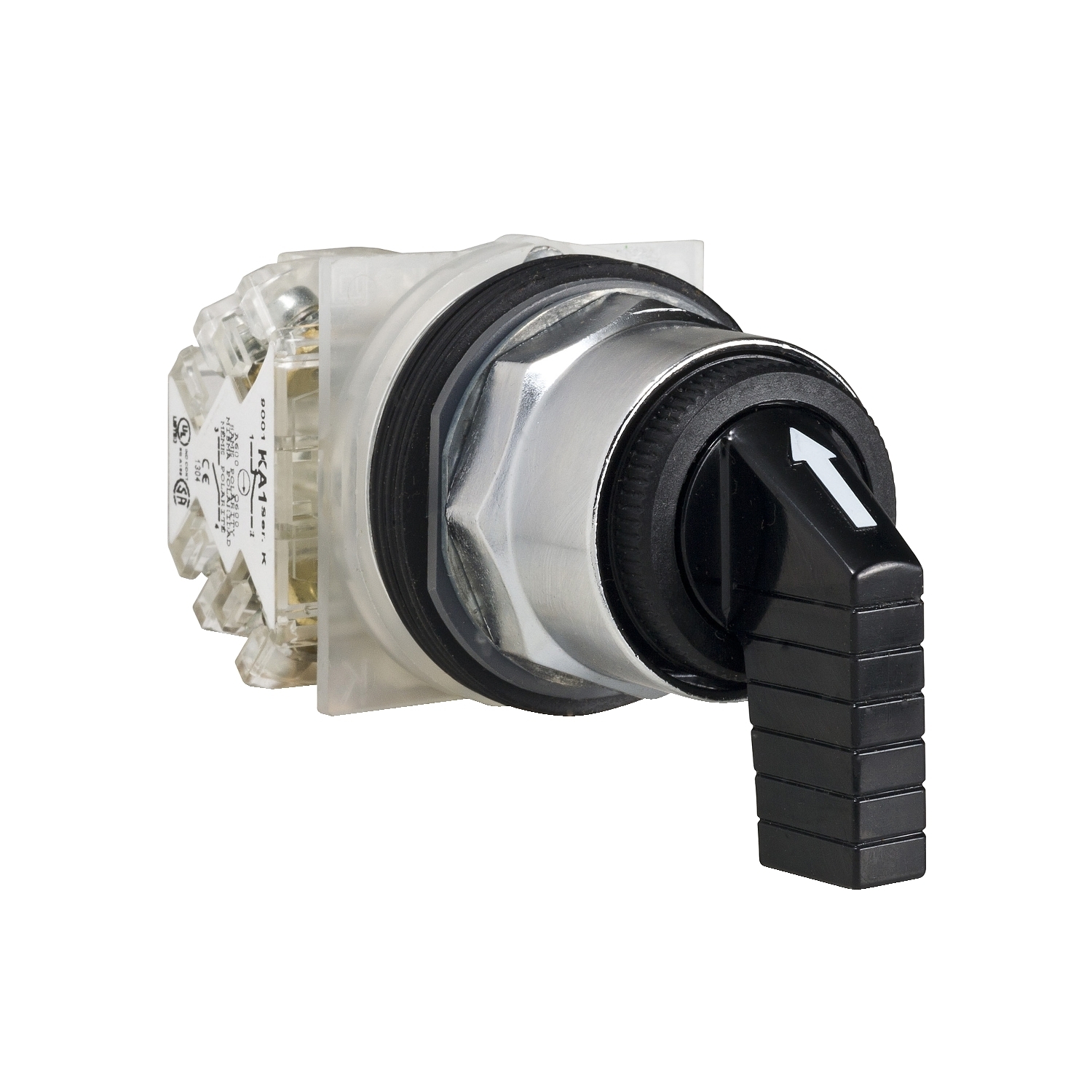 9001KS53FBH13 Harmony Non-Illuminated Round Type T-K Selector Switch, 1.18 in, 1CO Contact, Long Lever Operator, Black