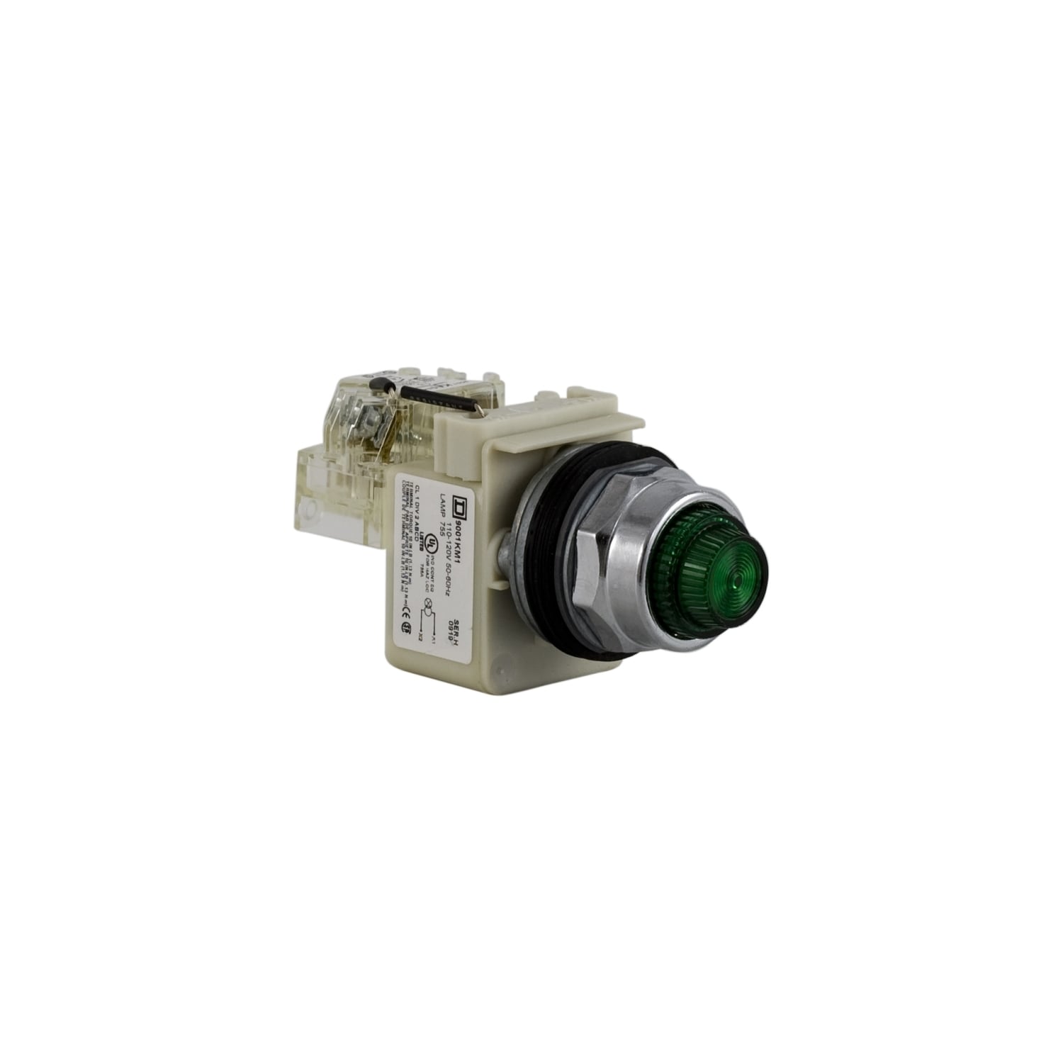 9001KT1G31 Harmony Type K Pilot Light, 110 to 120 V AC, Fresnel Glass Lens, Panel Mount