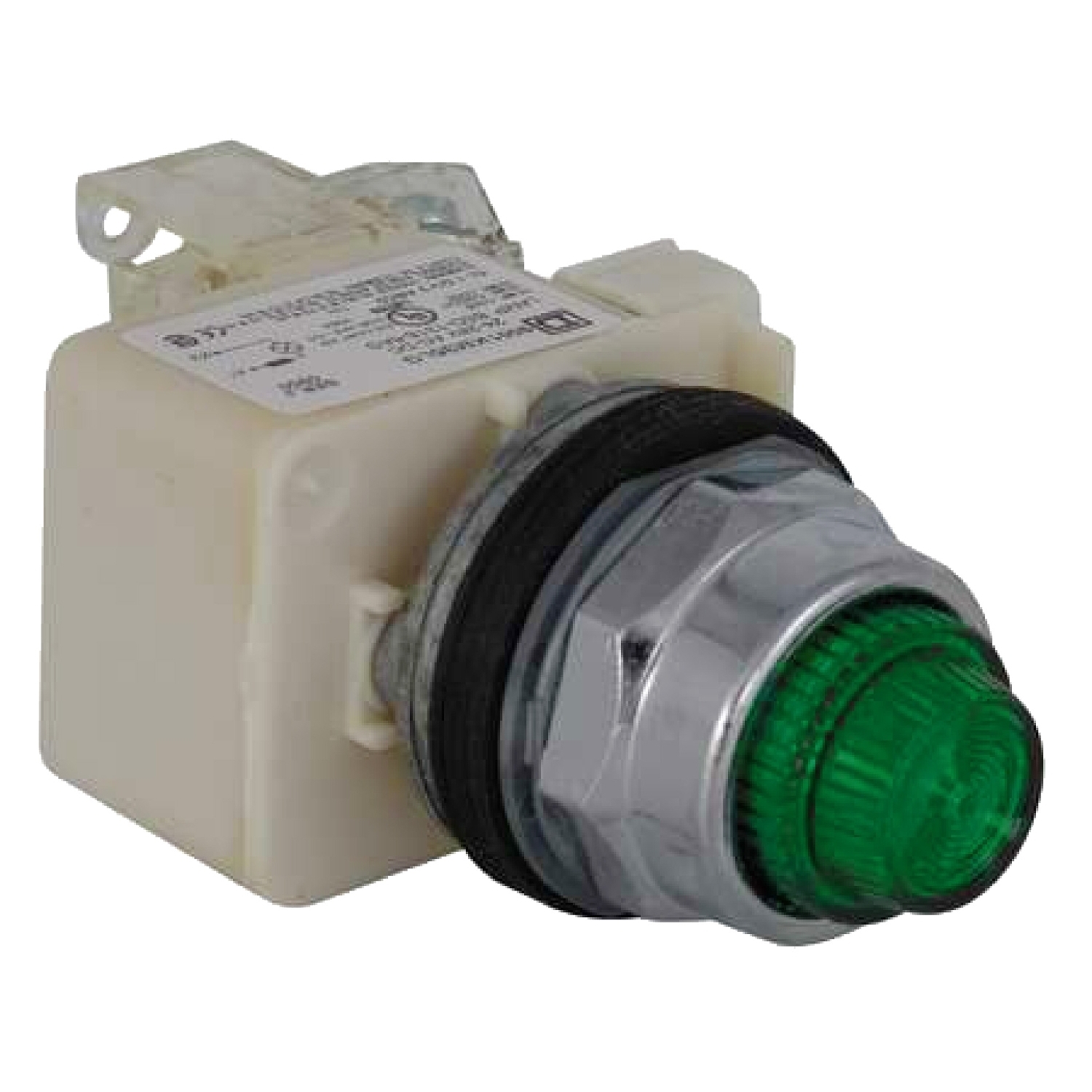 9001KT35LGG31 9001K Type K Green Pilot Light, 24 to 28 V AC/DC, 10 A, Fresnel Glass Lens, Panel Mounting