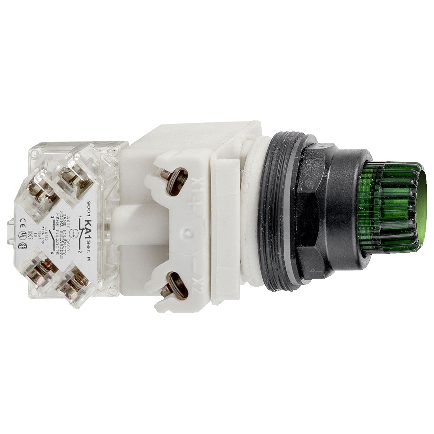 9001SK2L35GH13 Harmony Type SK Corrosion-Resistant Direct Dusttight/Oiltight/Watertight Heavy Duty Octagonal Unmarked Illuminated Pushbutton With Contact Block, 30 mm, 1CO Contact, Slow Break Contact