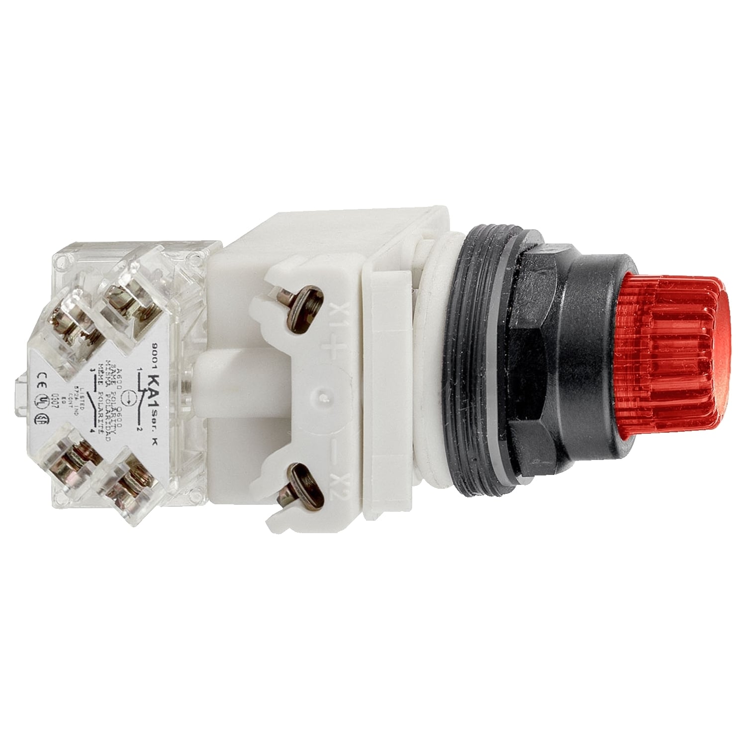 9001SK2L38LRR Harmony Type SK Corrosion-Resistant Dusttight/Oiltight/Watertight Heavy Duty Illuminated Pushbutton Operator, 30 mm, SPDT Contact, Momentary Contact, Red