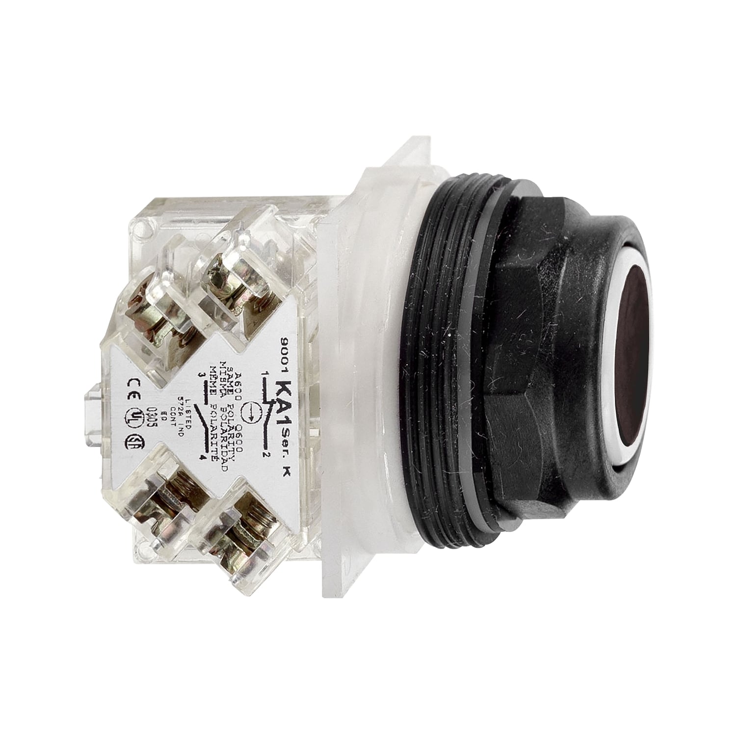 9001SKR1BH13 9001SK Type SK Round Non-Illuminated Pushbutton, 30 mm, 1NO-1NC Contact, Slow Break Contact