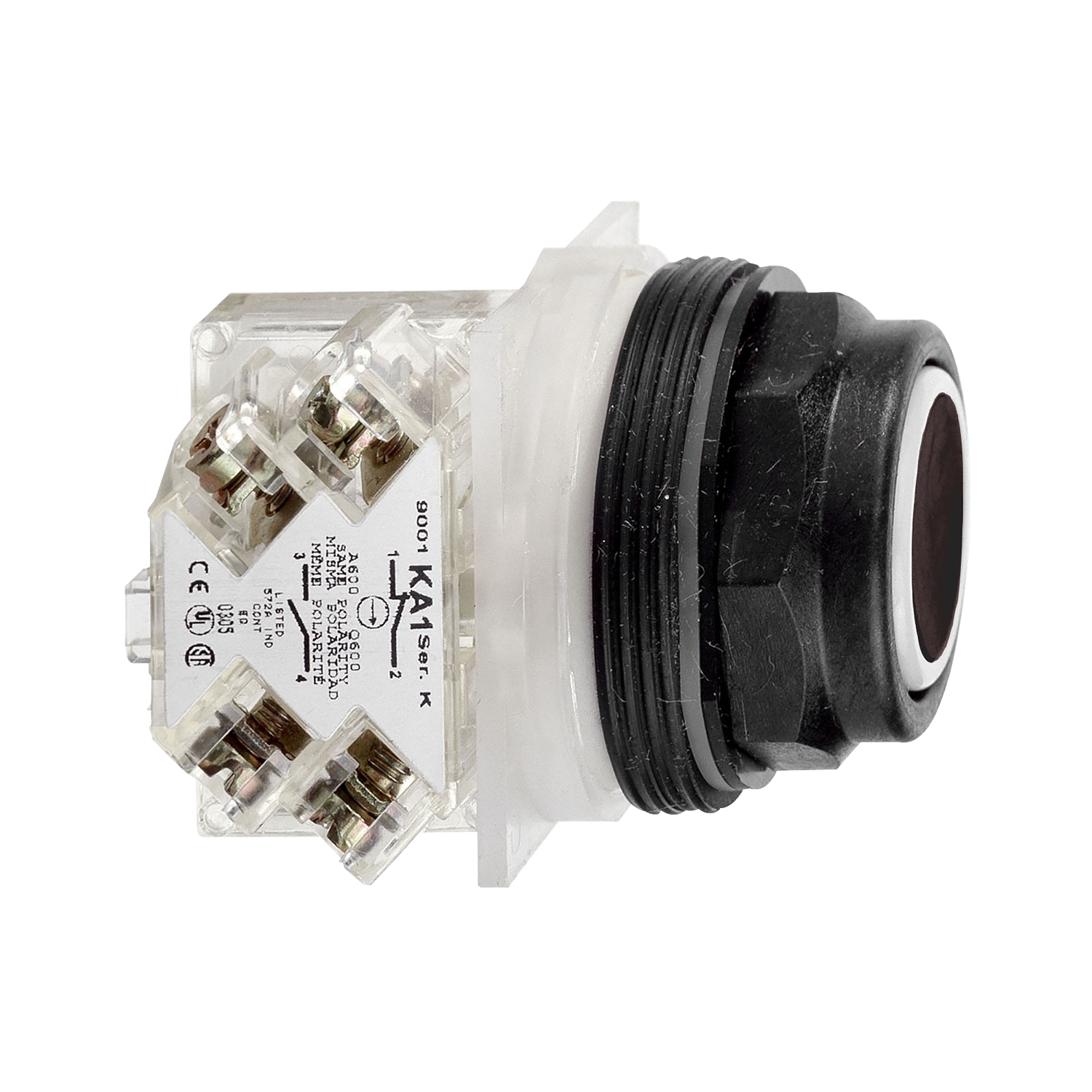 9001SKR1BH5 9001SK Round Pushbutton, 30 mm, 1NO Contact, Black
