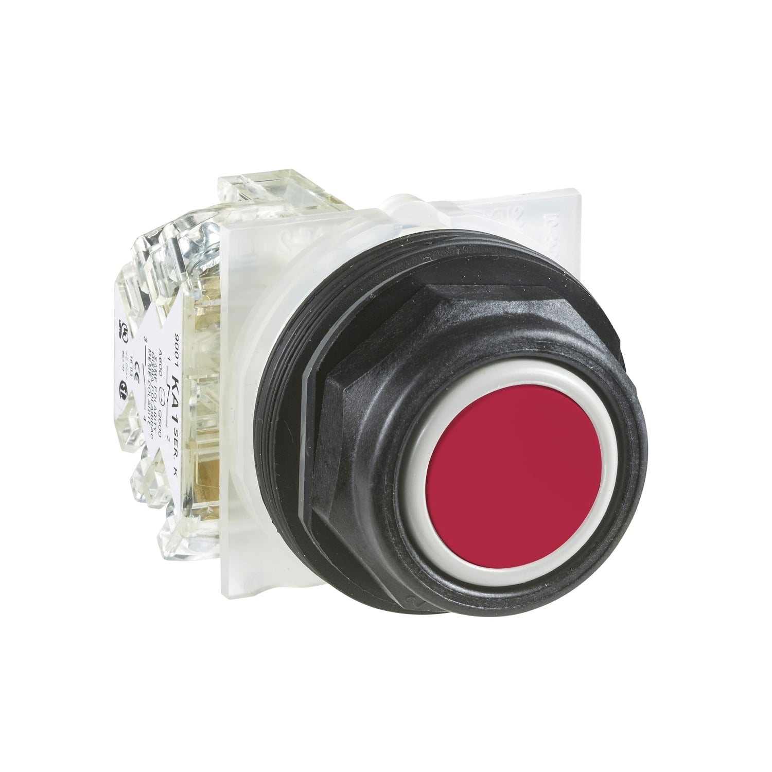 9001SKR1RH13 9001SK Non-Illuminated Round Type SK Unmarked Pushbutton, 1.18 in, 1NO-1NC Contact, Slow Break Contact, Red
