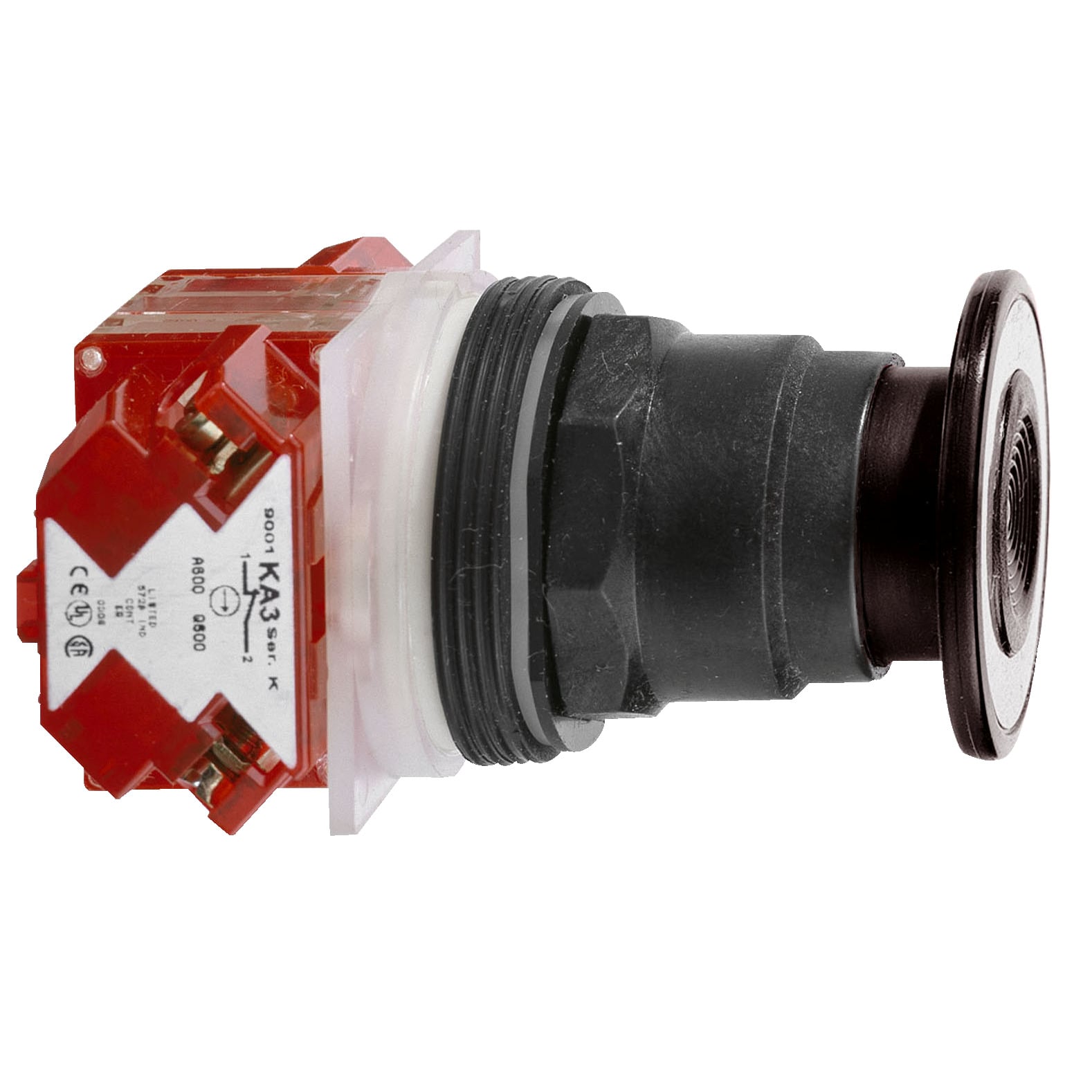 9001SKR9BH13 Harmony Type SK Corrosion-Resistant Dusttight/Oiltight/Watertight Heavy Duty Unmarked Non-Illuminated Pushbutton, 30 mm, 1NO-1NC Contact, Slow Break Contact, Black