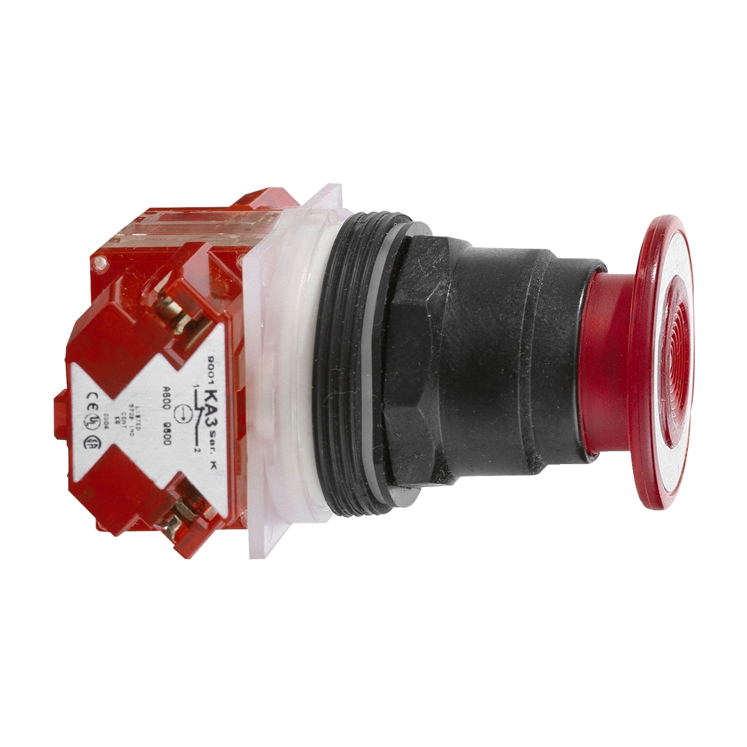 9001SKR9RH6 9001SK Non-Illuminated Round Type SK Unmarked Pushbutton, 1.18 in, 1NC Contact, Red