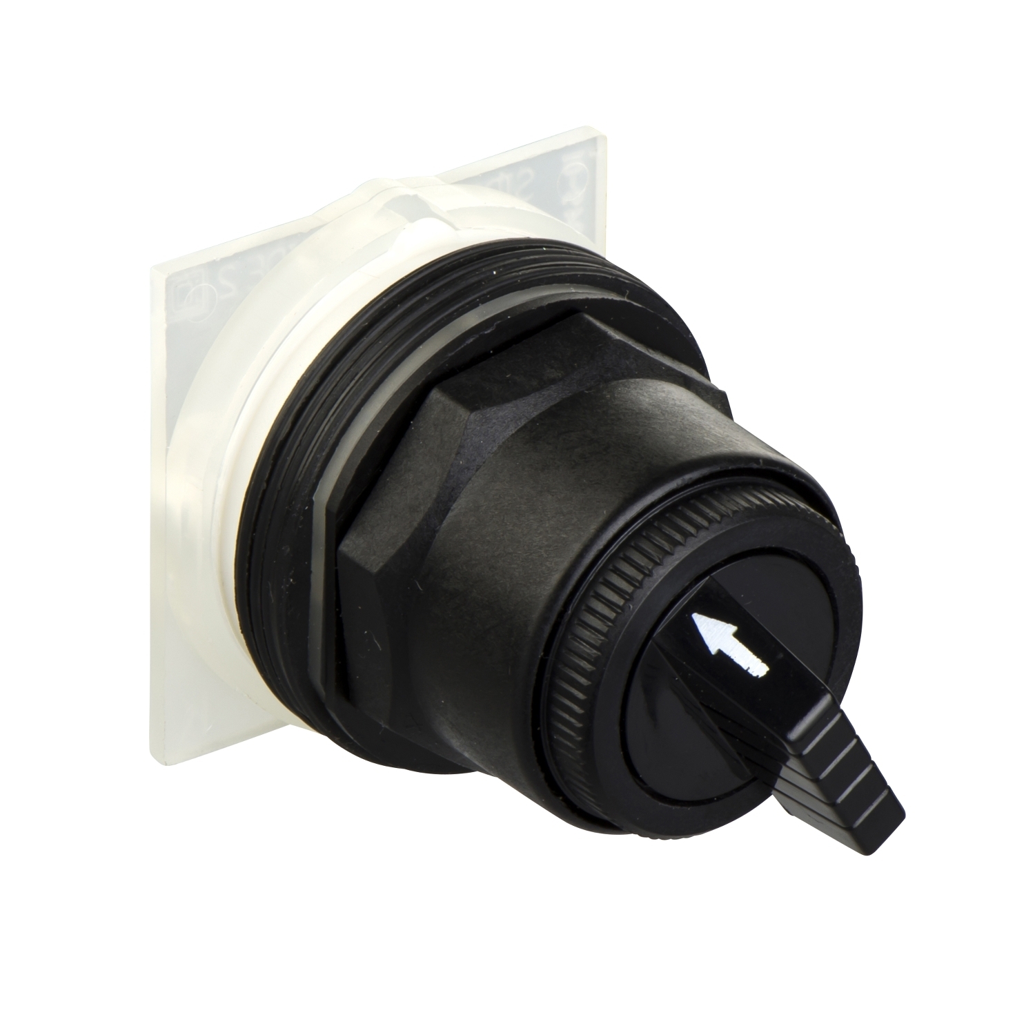 9001SKS12B Non-Illuminated Round Weatherproof Type K Selector Switch Operator, 30 mm, Knob Operator, 2 Positions, Black