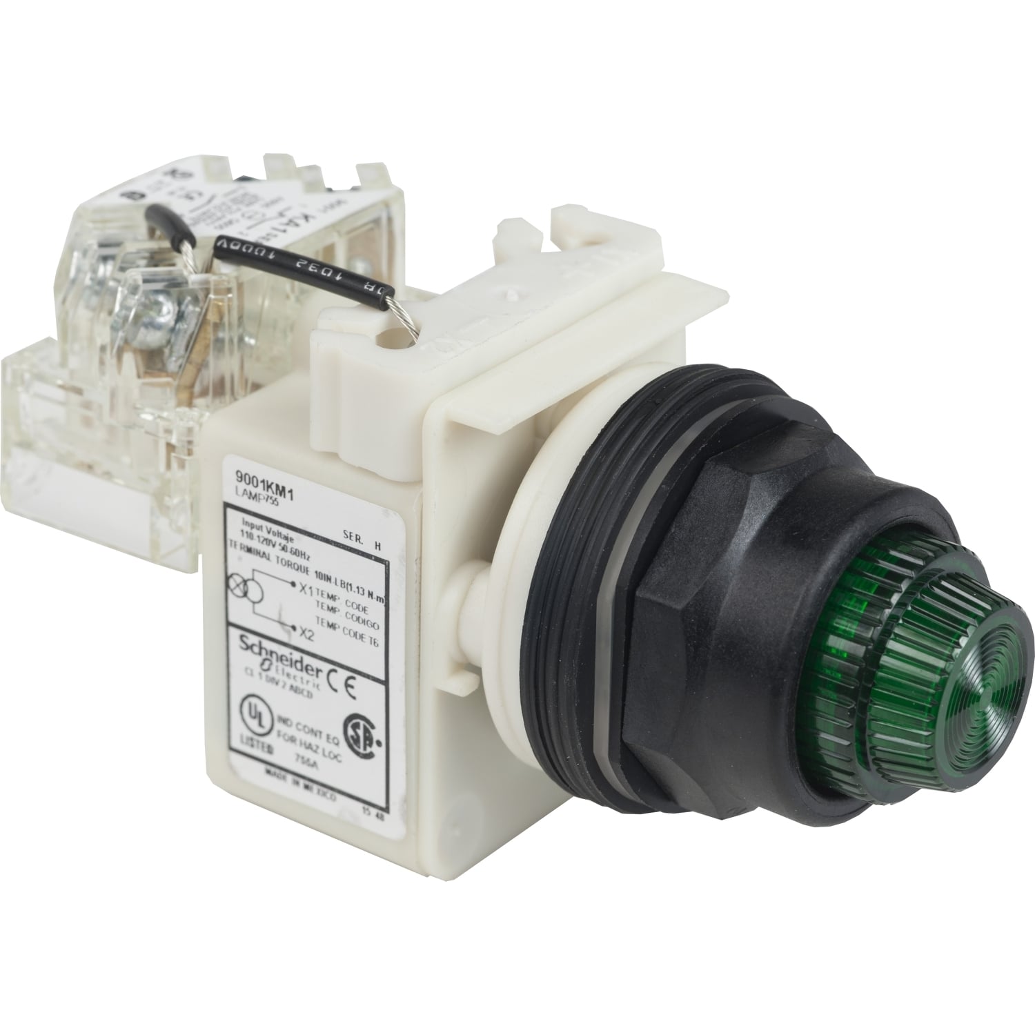 9001SKT1G31 9001SK Type SK Pilot Light, 110/120 V AC, Fresnel Glass/Round Lens, Panel Mounting