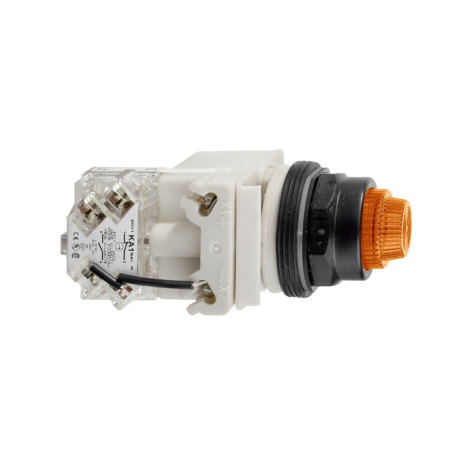 9001SKT38LYA31 Harmony Type SK Illuminated Pilot Light, 120 V AC/DC, 1.4 VA, Fresnel Lens, Panel Mount