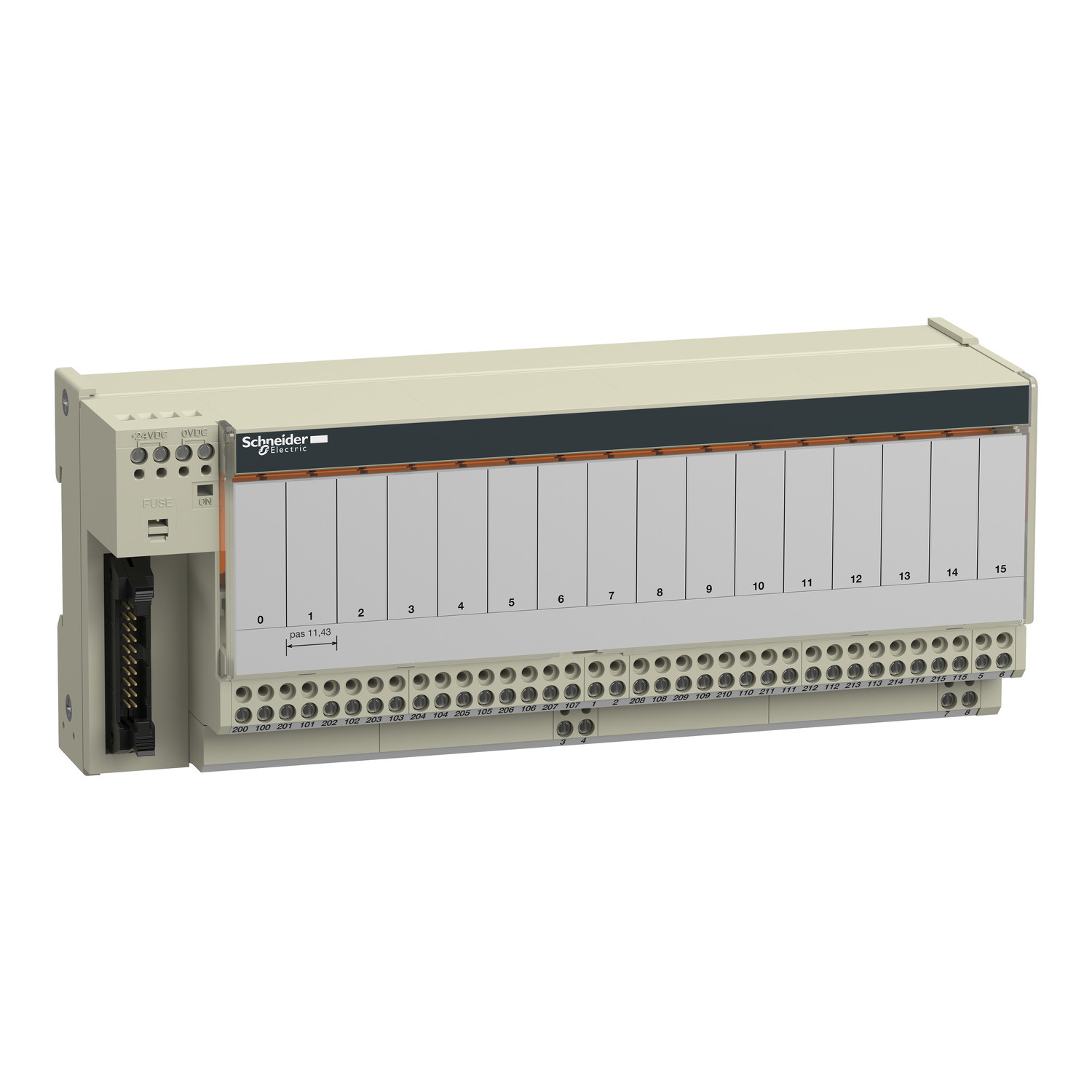 ABE7R16T210 Advantys 2-Output Sub-Base With EM Relay, 19 to 30 V DC, For Use With Modicon ABE7 and ABR7S21 Plug-In Electromechanical Relay