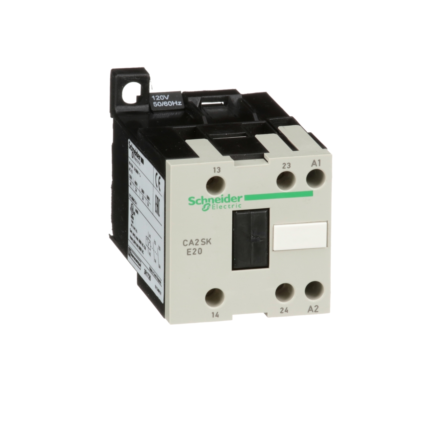 CA2SKE20G7 TeSys SK Series Control Relay, 10 A, 2NO 2 Form A Contact, 120 V AC V Coil