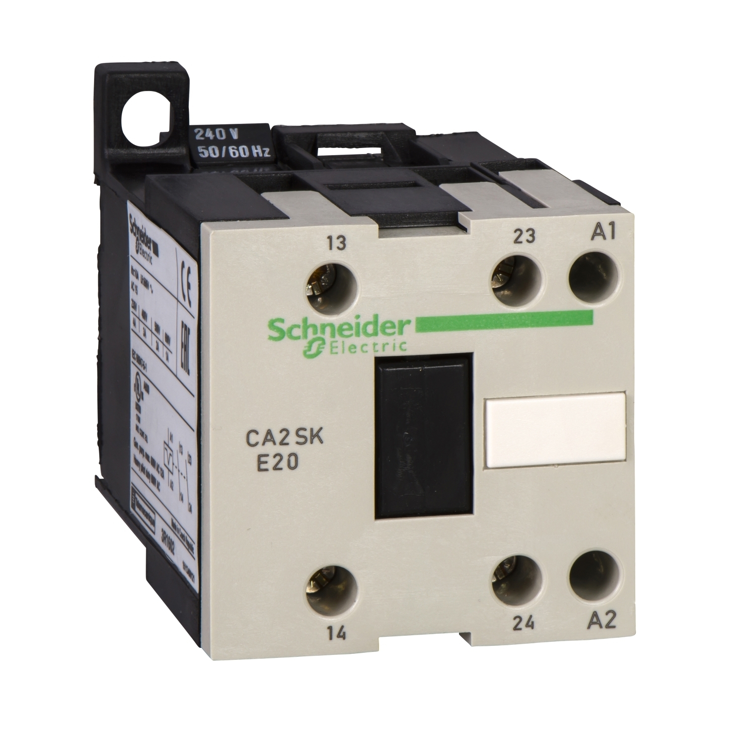 CA2SKE20M7 TeSys IEC Control Relay, 10 A, 2NO 2 Form A Contact, 220 VAC V Coil