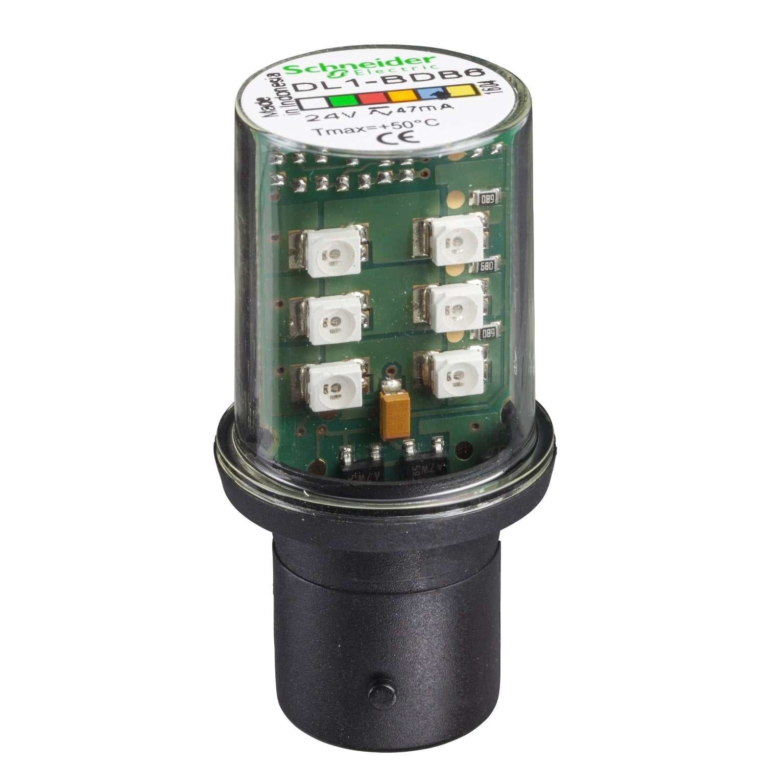 DL1BDB6 DL Series Steady Replacement Lamp, BA15D Lamp Base LED Lamp, UL Listed, CE Certified, CCC Certified, CSA Certified, IEC/EN 60947-5-1
