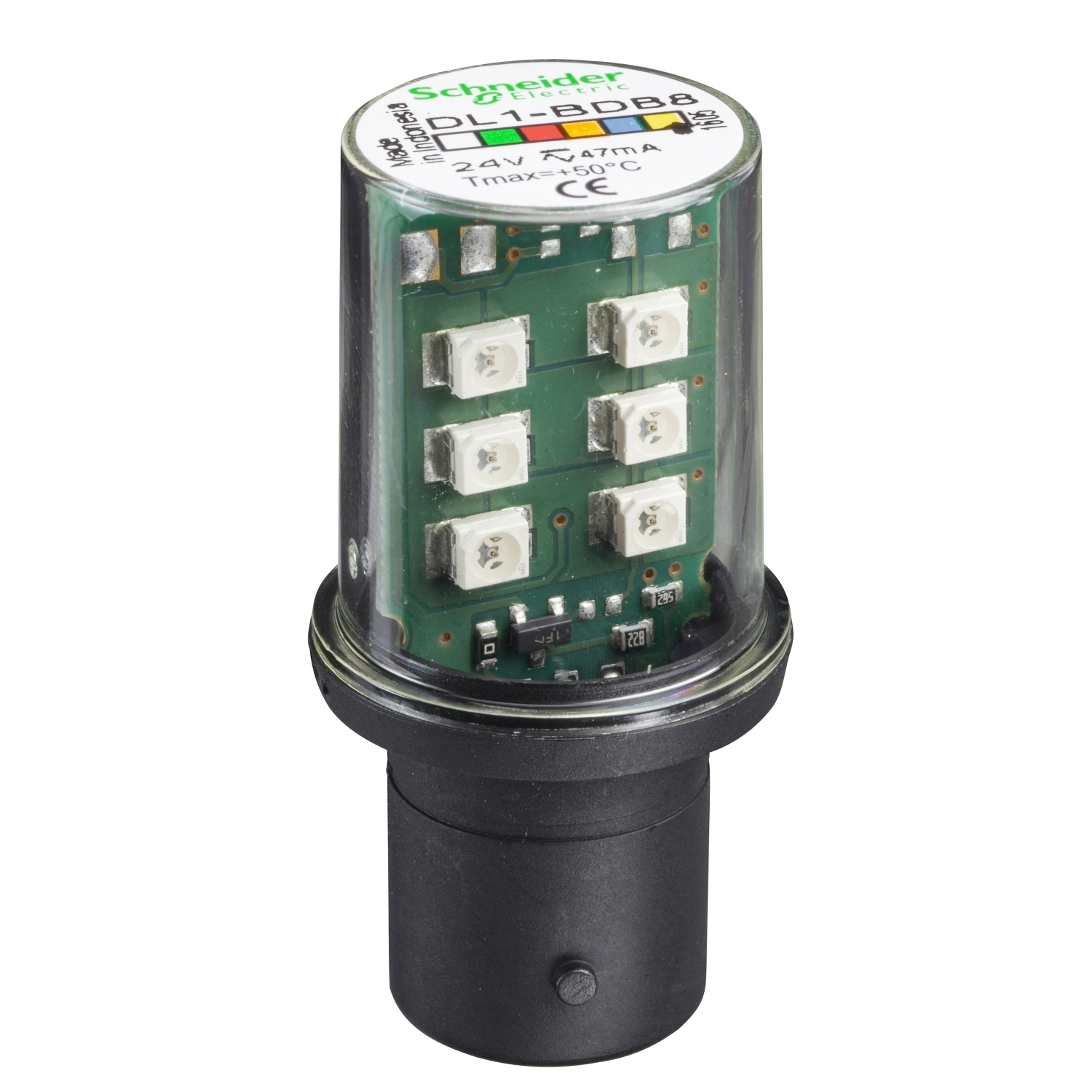 DL1BDB8 DL Series Steady-On Led Lamp, BA15D Lamp Base LED Lamp