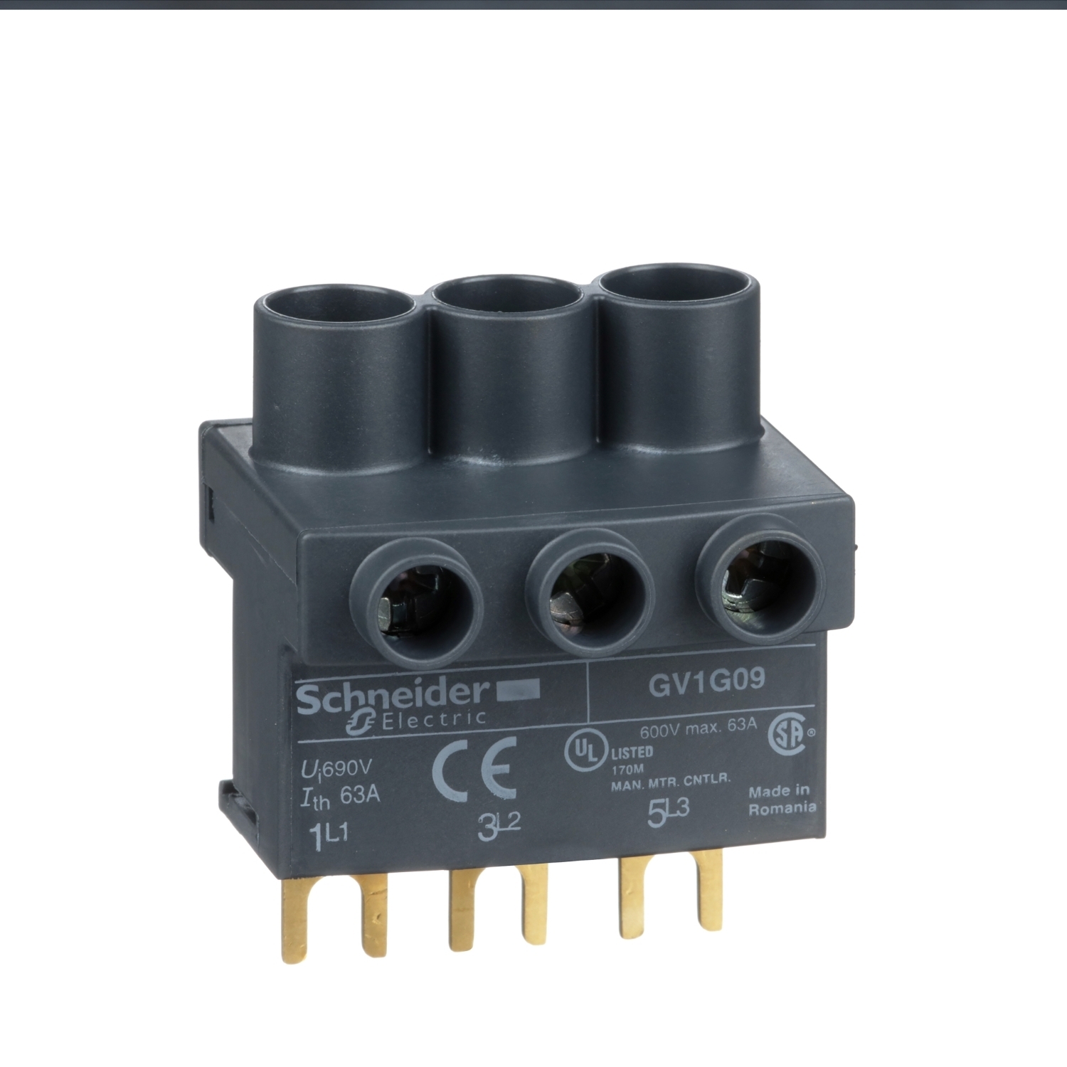GV1G09 Linergy Terminal Block, For Use With PowerPact Manual Starter