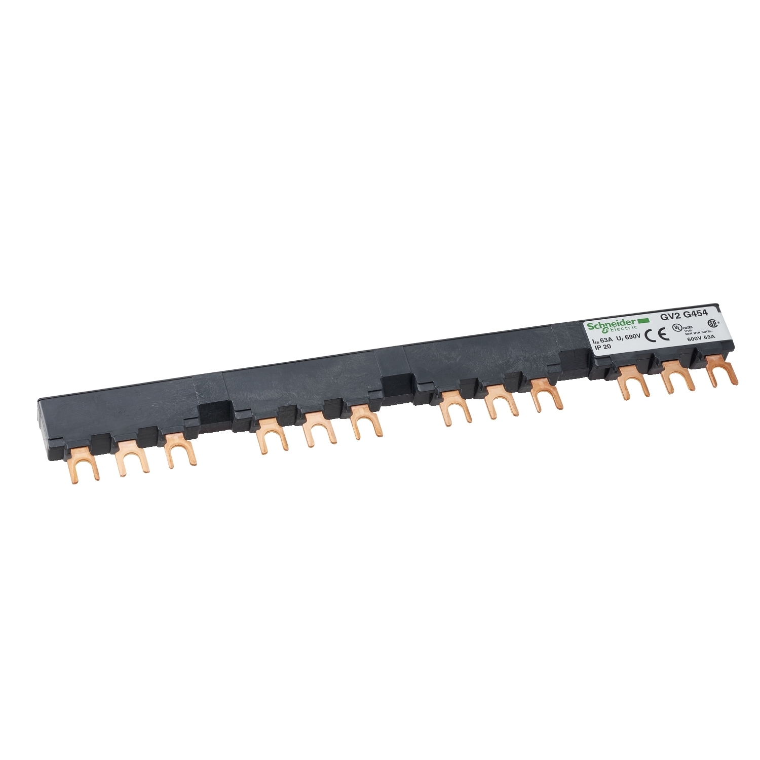GV2G454 GV2G Insulated Busbar, 3 Poles, For Use With GV2 Manual Starter and TeSys U Controller