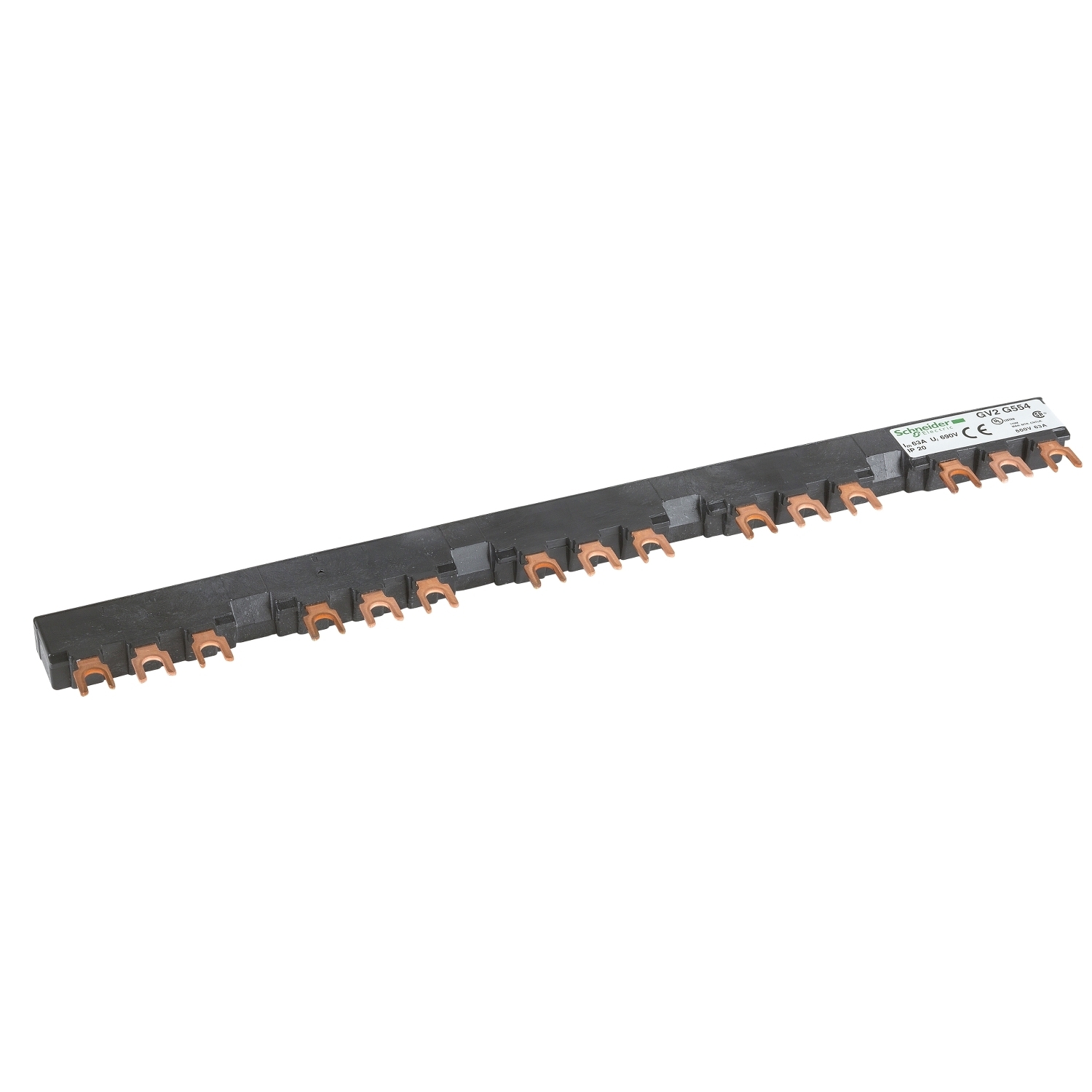 GV2G554 TeSys Combination Busbar, 3 Poles, For Use With TeSys GV2, D, K, U Manual Starter and Controller