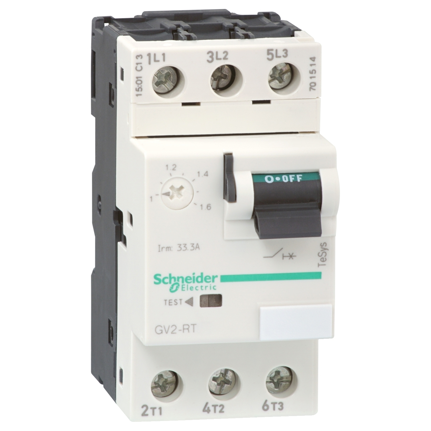 GV2RT07 Circuit Breaker Thermal Magnetic Manual Starter, 3 Poles, IP20 Enclosure