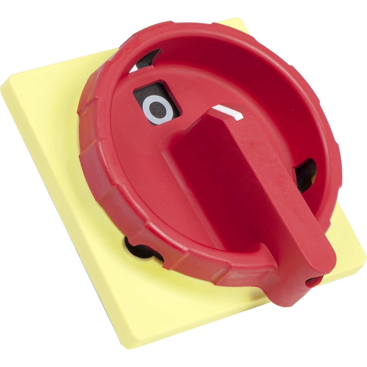 KCD1YZ KCD1 Front Screw Mount Rotary Handle, 2.36 in W x 2.36 in H, Red/Yellow