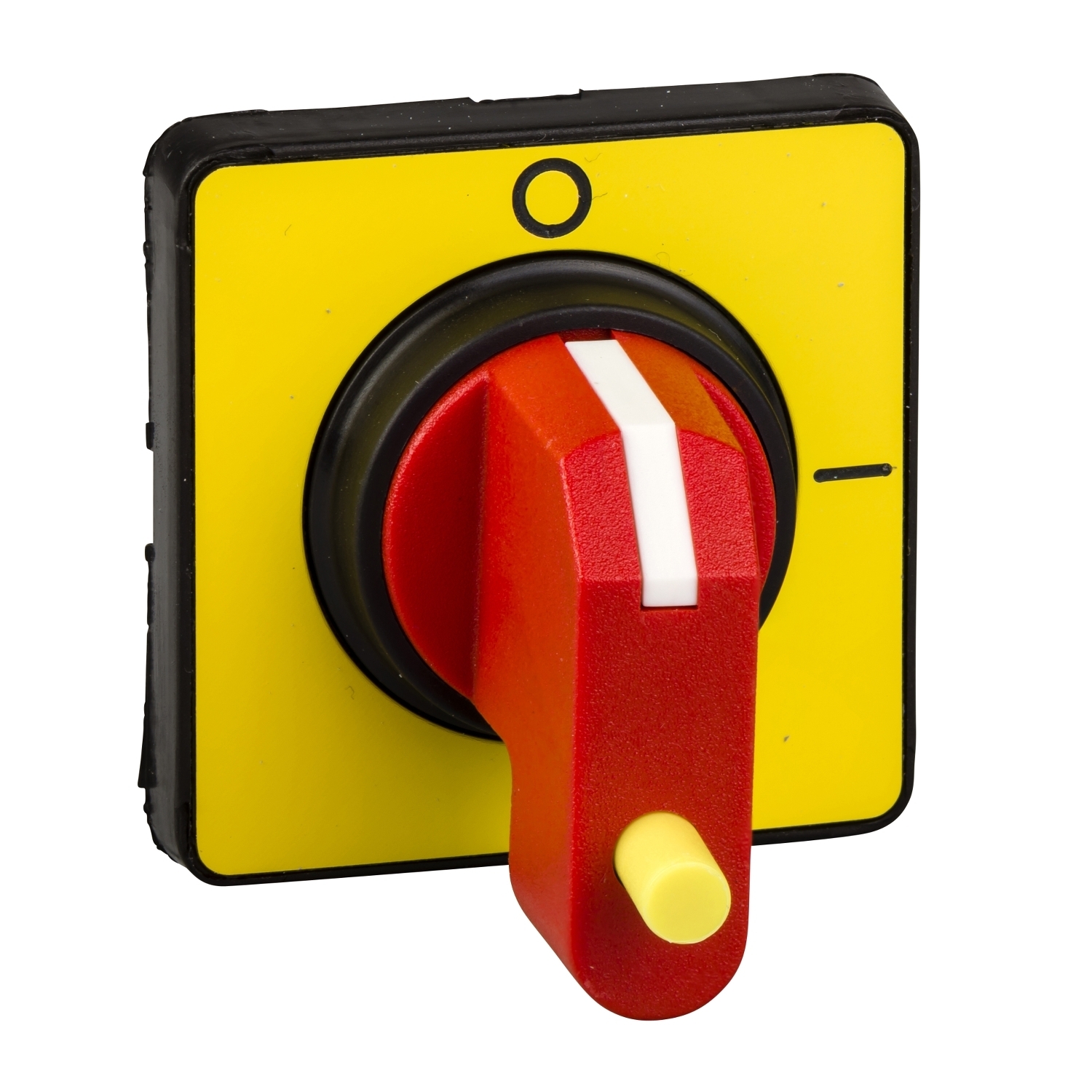 KCE1YZ TeSys Vario Pad lockable Rotary Disconnect Switch Operating Handle With Padlock, Front Plate, 45 mm W x 45 mm H, Red/Yellow