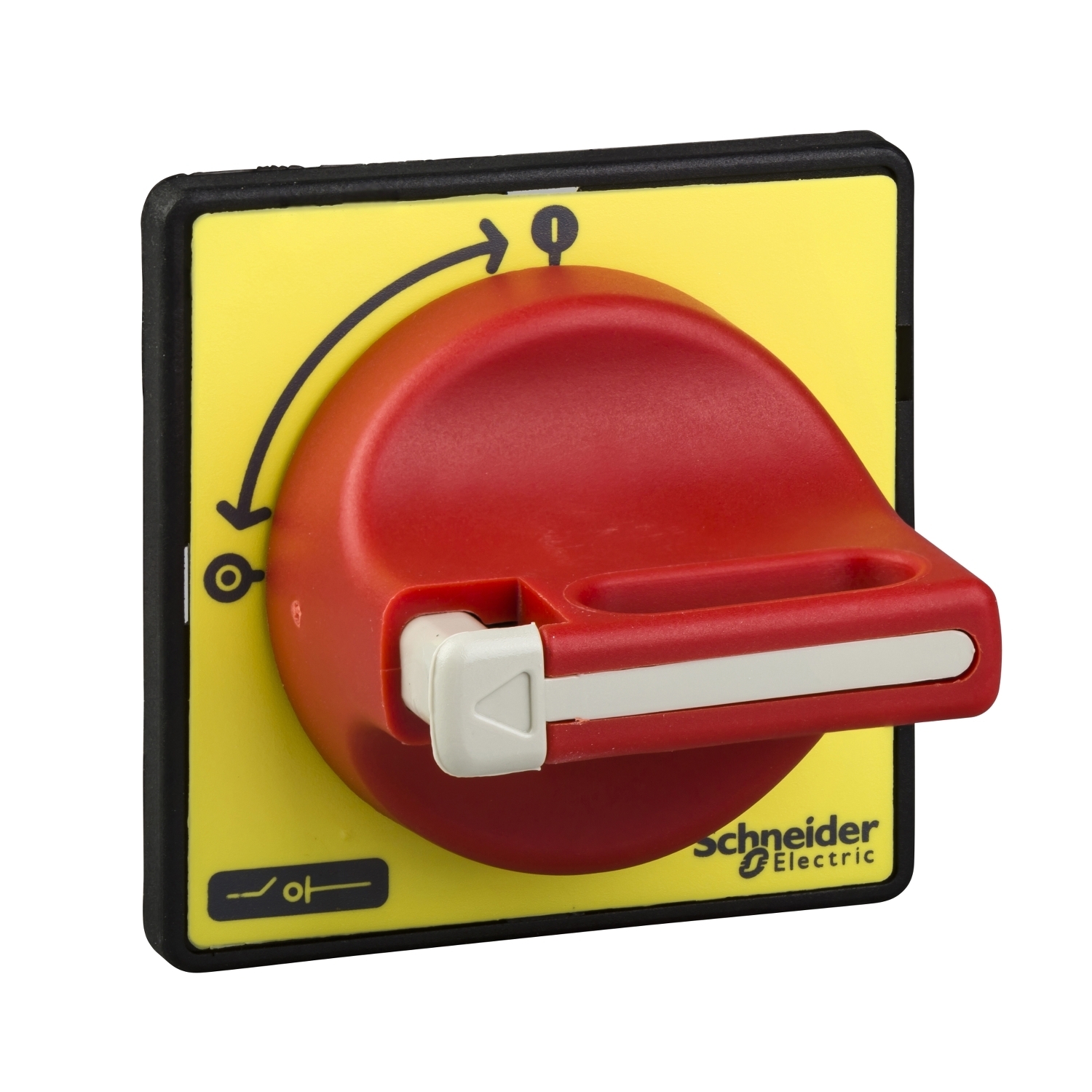 KCF2PZ KCF Front Screw Mount Rotary Handle, 2.36 in W x 2.36 in H, Red/Yellow