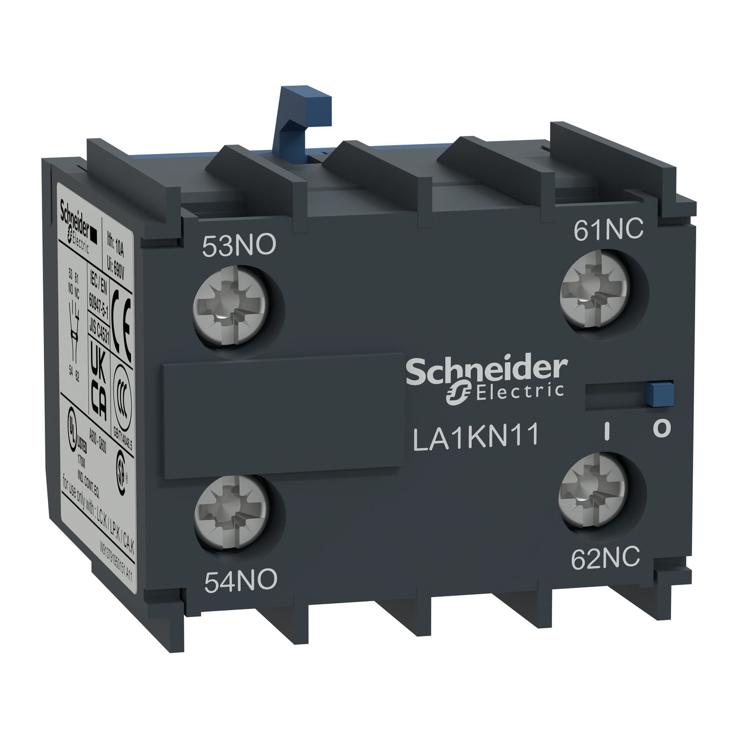 LA1KN20 TeSys K Instantaneous Normal Environment Auxiliary Contact Block, 575 V AC, 10 A, 2 Contacts