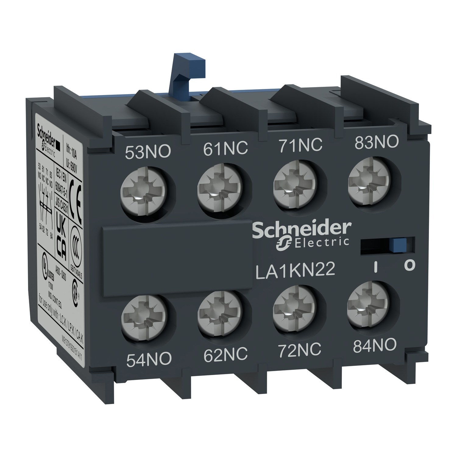 LA1KN22 LA1K Instantaneous Operation Auxiliary Contact Block, 600 V AC, 10 A, 2NO-2NC Contacts
