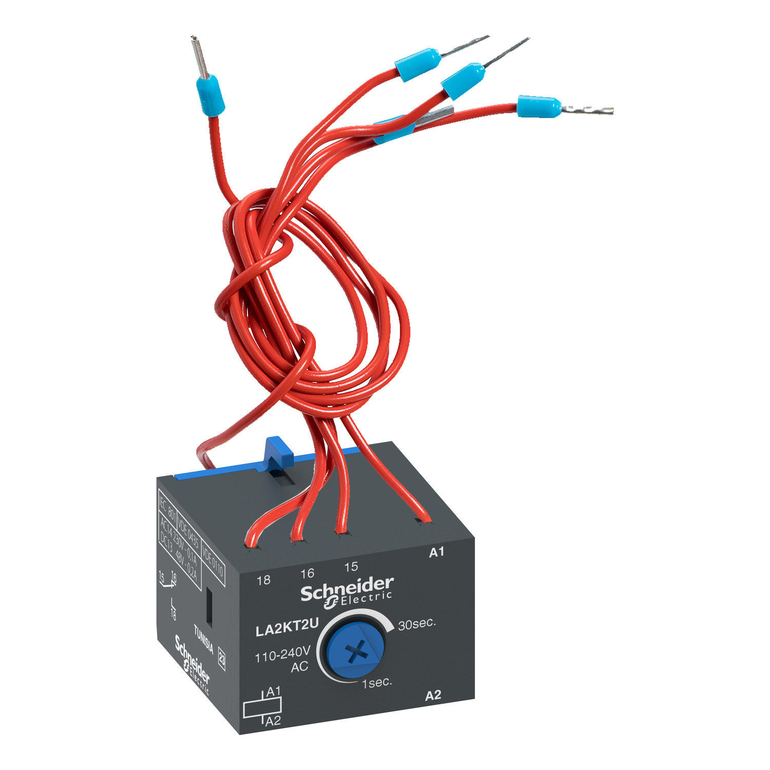 LA2KT2U TeSys Auxiliary Contact Block, 110 to 120 V AC, 2 A, 1 Contact