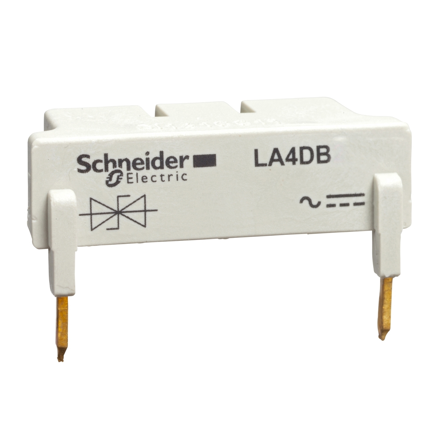 LA4DB3B Bidirectional Peak Limiting Diode Suppressor Module, 3/4 Poles, For Use With TeSys D LC1D80 to LC1D95, LC1D40008 to D80008, LC1D80004 Contactor
