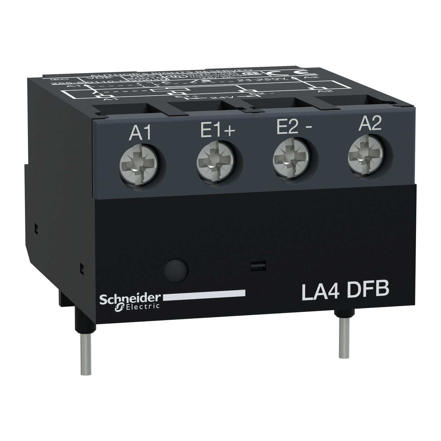 LA4DFB TeSys D Electro-Mechanical Interface Amplifier Module, 3 Poles, For Use With LC1D09 to LC1D150 AC Type, LC1D09 to LC1D32 DC Type 3-Pole Non-Reversing Contactor Relay