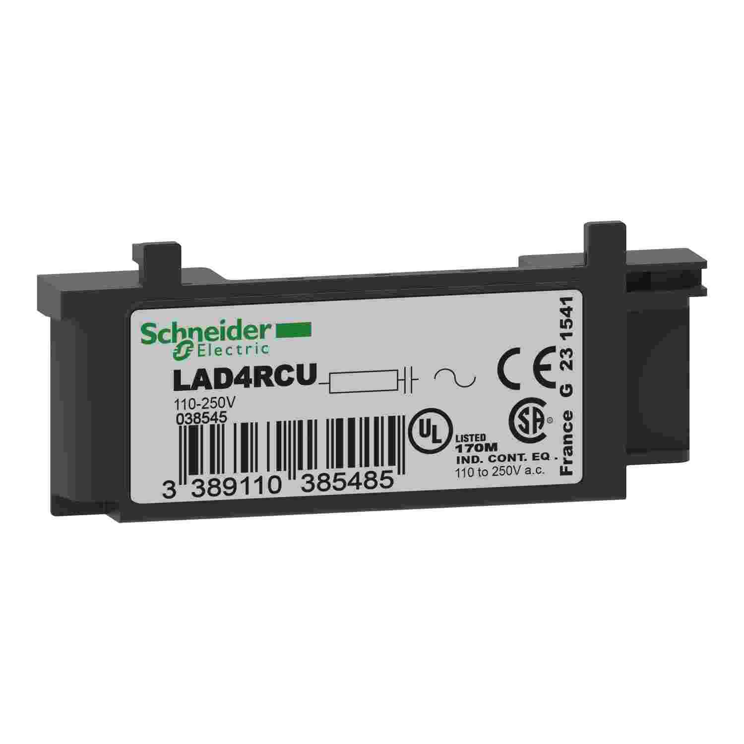 LAD4RCU TeSys D Coil Suppressor Module, 100 Hz, 110 to 250 V AC V Coil