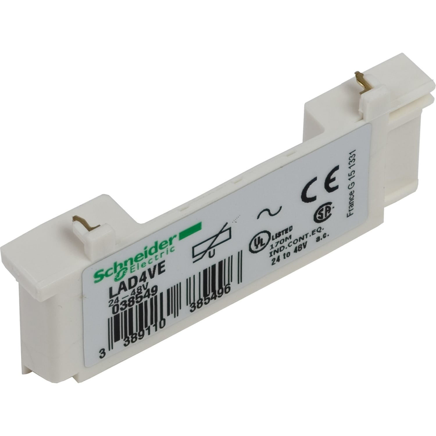 LAD4VU TeSys D Varistor Transient Coil Suppressor Module, 110 to 250 V AC V Coil