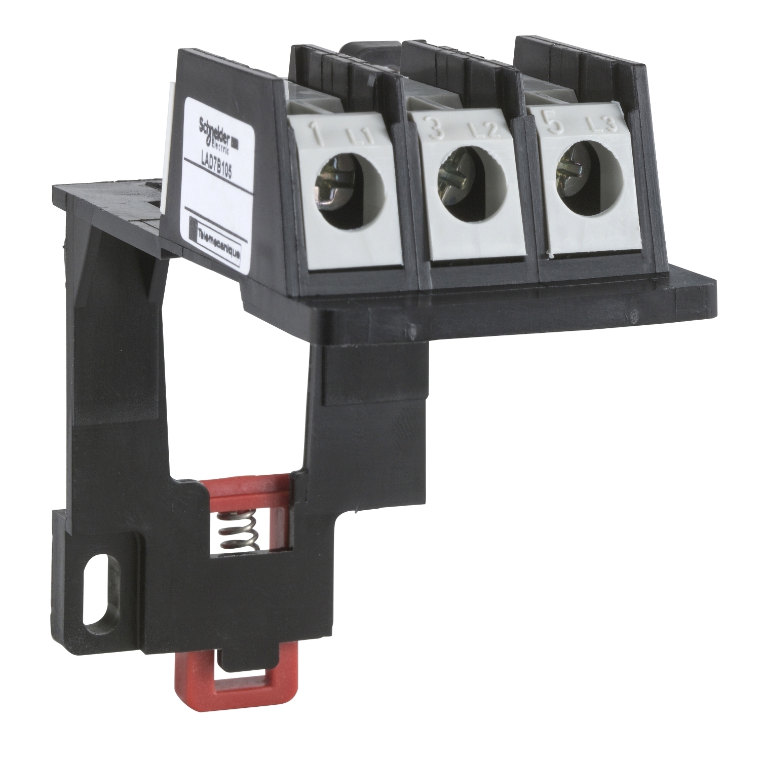 LAD7B105 TeSys D 3-Pole Din Rail/Panel Mount Terminal Block, For Use With LRD15, LR3D15 Thermal Overload Relay, Screw Clamp Connection