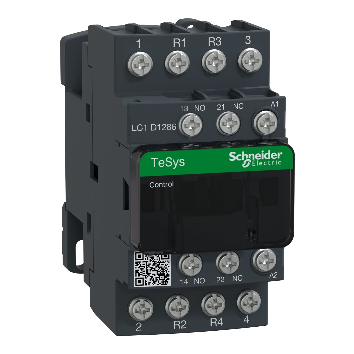 LC1D1286G7 TeSys D Non-Reversing IEC Contactor With Safety Cover, 120/690 V AC, 300 V DC V Coil, 25 A, 2NO-2NC Contact, 4 Poles